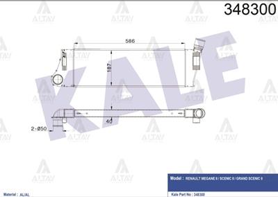 TURBO RADYATÖRÜ (INTERCOOLER) MEGANE II 02-08 / SCENIC II 03-09 / 1.5 DCI-1.9 DCI