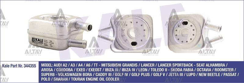 YAĞ SOĞUTUCUSU CADDY / T5 / POLO / A3 / LEON 02-09 BJB-AXB-BNV-BNM-BJM 1.4 TDİ-1.9 TDİ-2.5 TDİ CONTALI