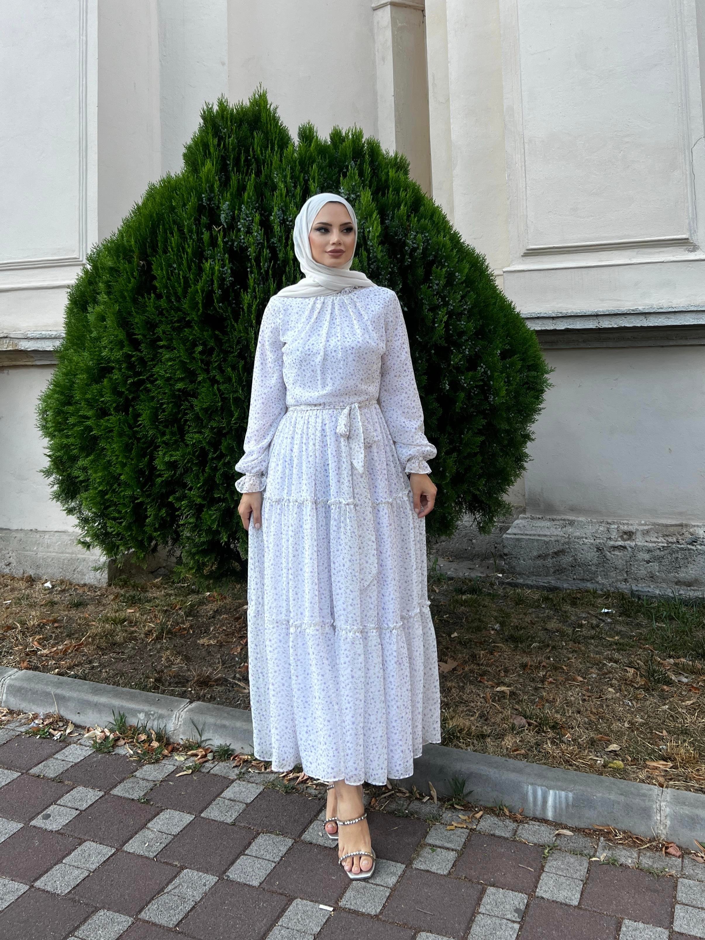 İDİL ELBİSE-EKRU/LİLA