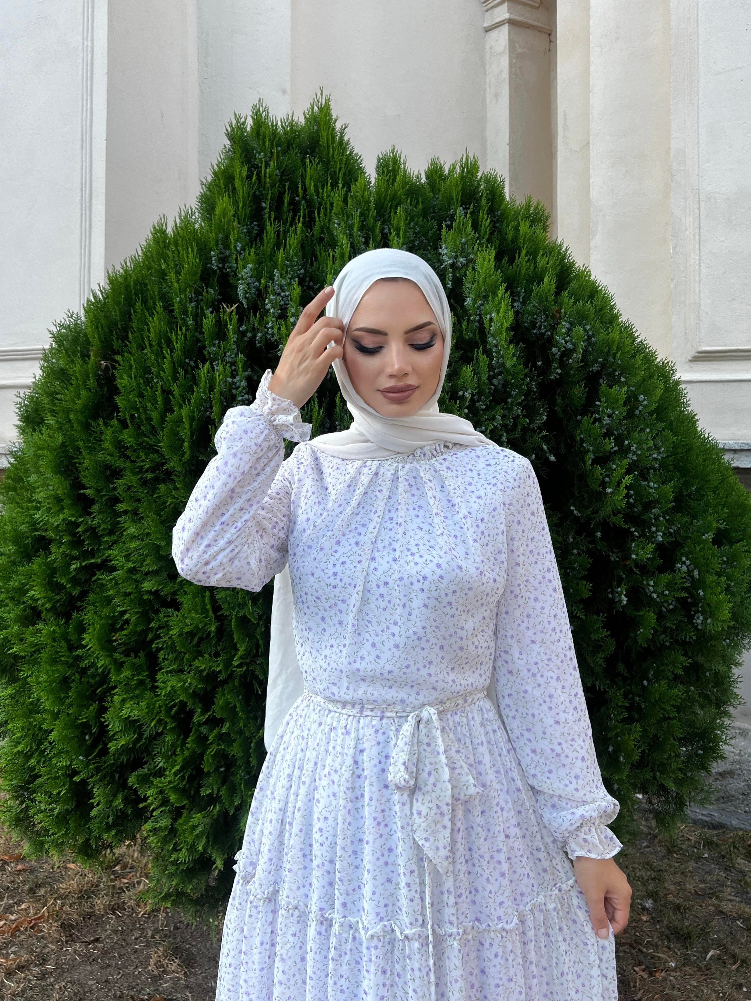 İDİL ELBİSE-EKRU/LİLA