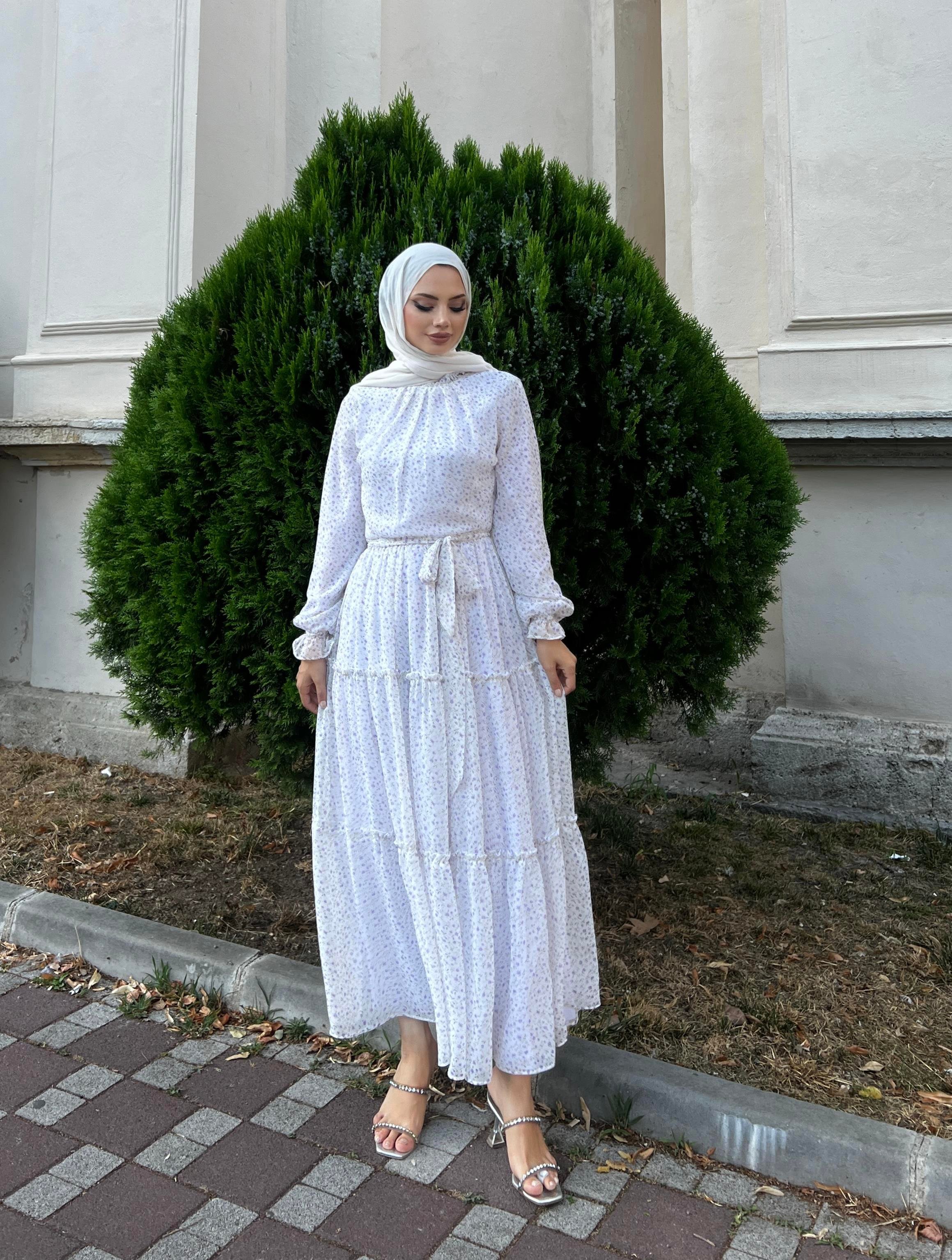 İDİL ELBİSE-EKRU/LİLA