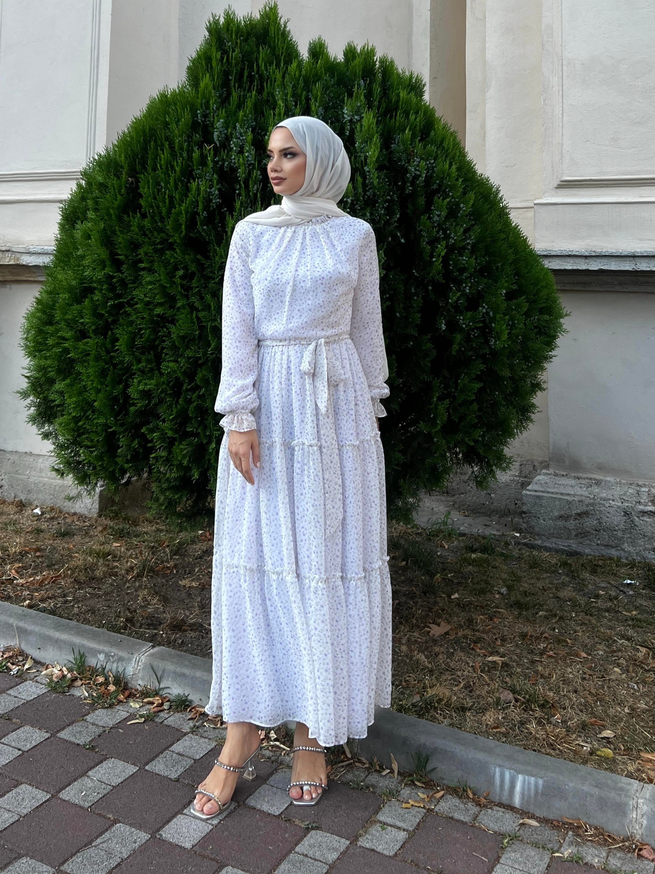 İDİL ELBİSE-EKRU/LİLA