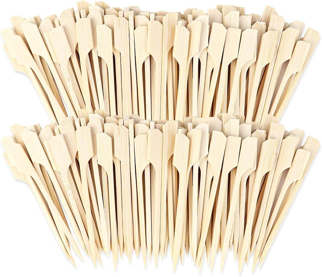 100 Adet Bambu Tutacaklı Kürek Kürdan, Kokteyller, Başlangıçlar, Meyve, Sandviç, Izgara, Ve Atıştırmalıklar İçin 9cm Kürdan 