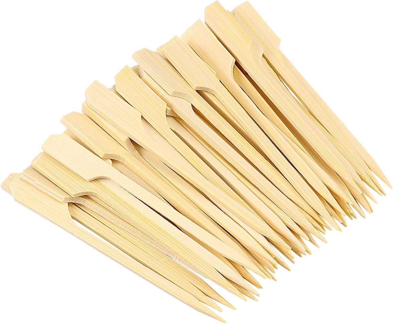 100 Adet Bambu Tutacaklı Kürek Kürdan, Kokteyller, Başlangıçlar, Meyve, Sandviç, Izgara, Ve Atıştırmalıklar İçin 9cm Kürdan 
