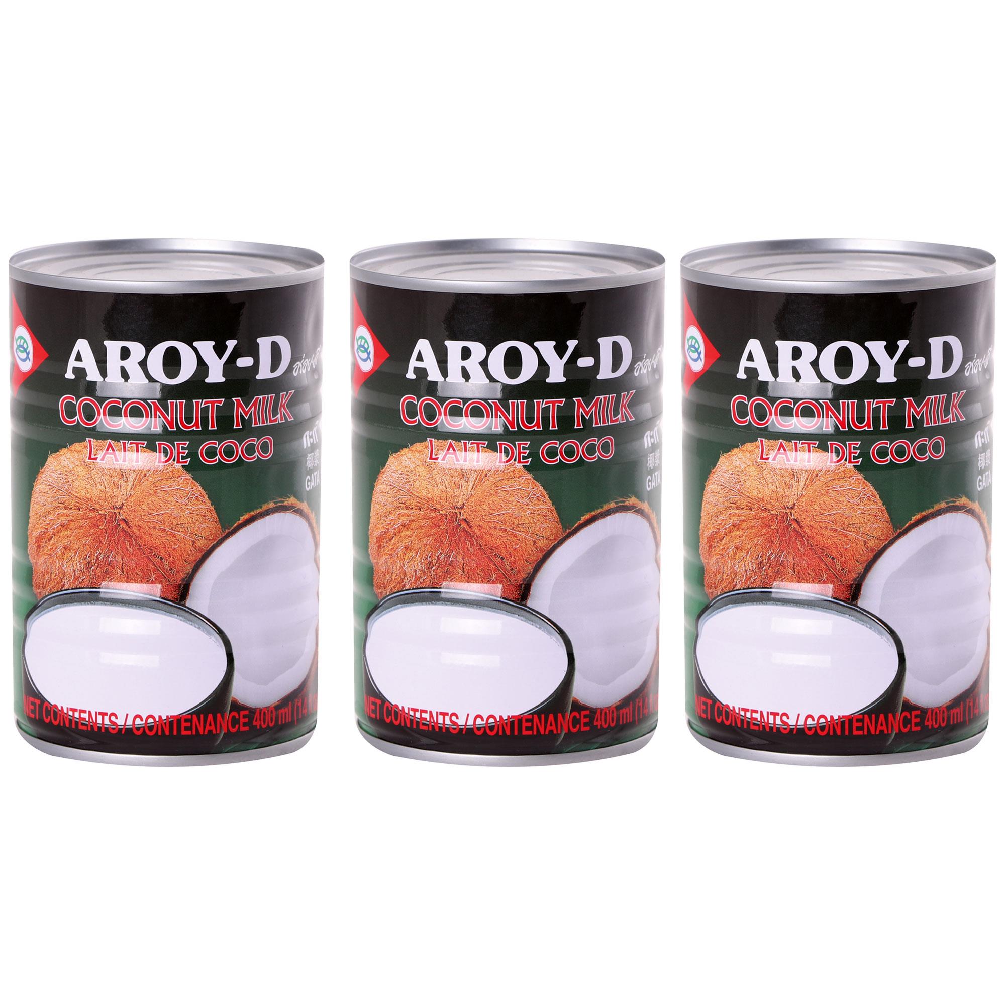 AROY-D Hindistan Cevizi Sütü | Pişirme ve Fırınlama İçin Hindistan Cevizi Sütü | Tatlılar, Çorbalar, Smoothie'ler ve Kokteyller İçin İdeal | 400 ml x 3 Adet