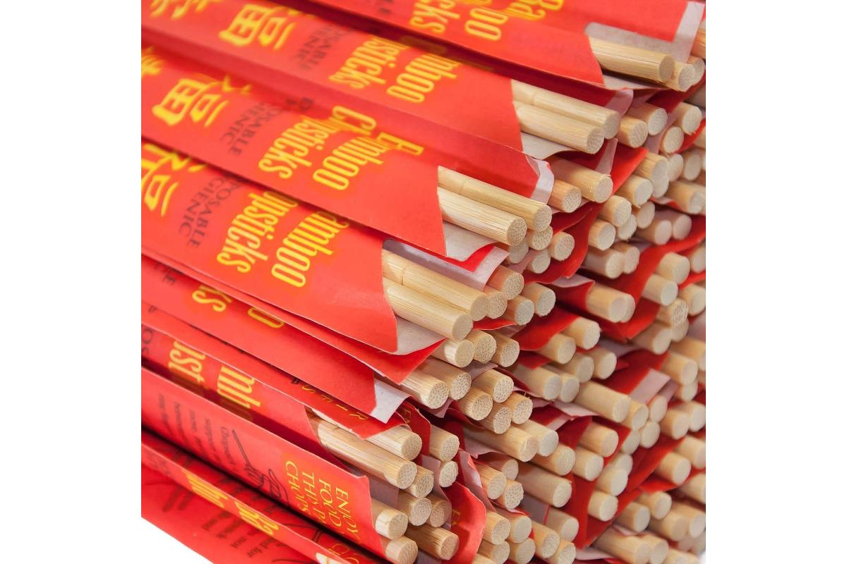 Bambu Kırmızı Kağıtlı Chopstick 100'lü