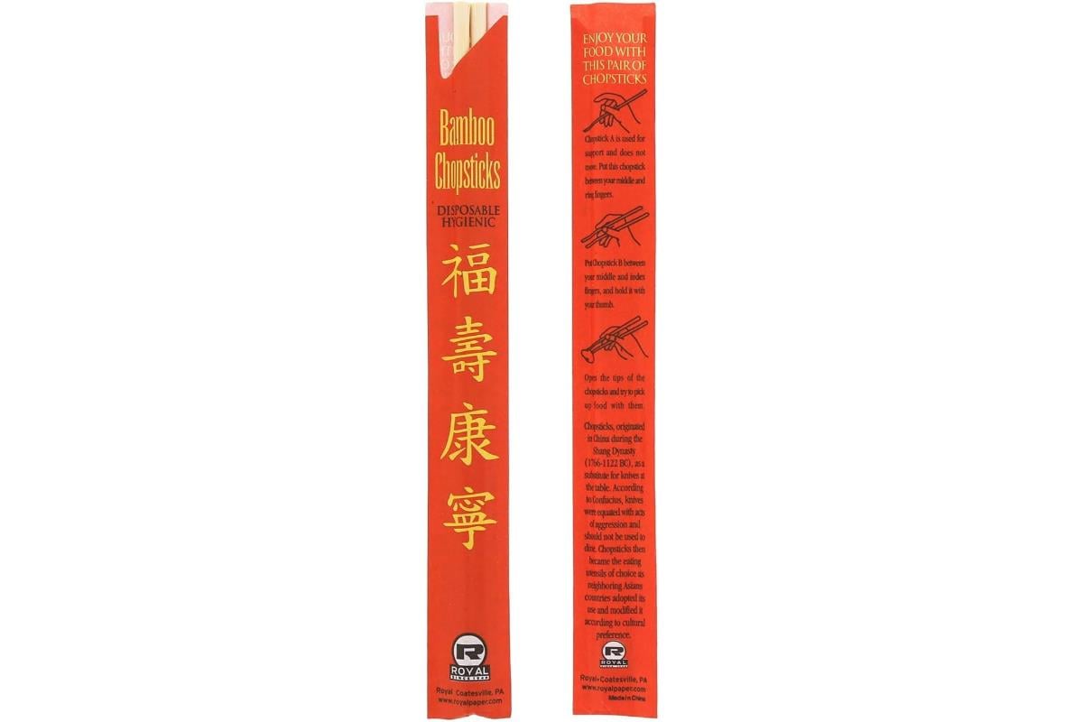 Bambu Kırmızı Kağıtlı Chopstick 100'lü