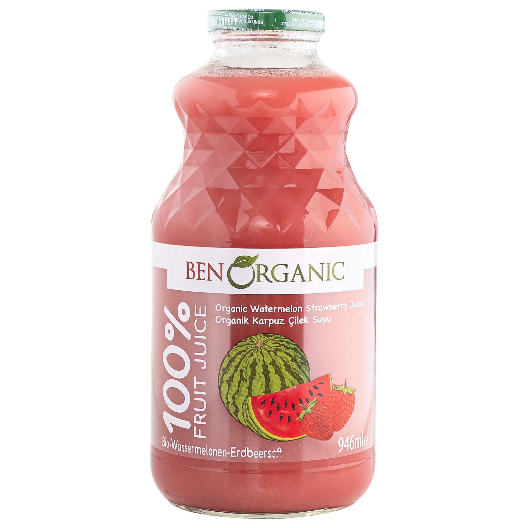 BENORGANIC Organik Karpuz Çilek Suyu 946 ml x 6 Adet