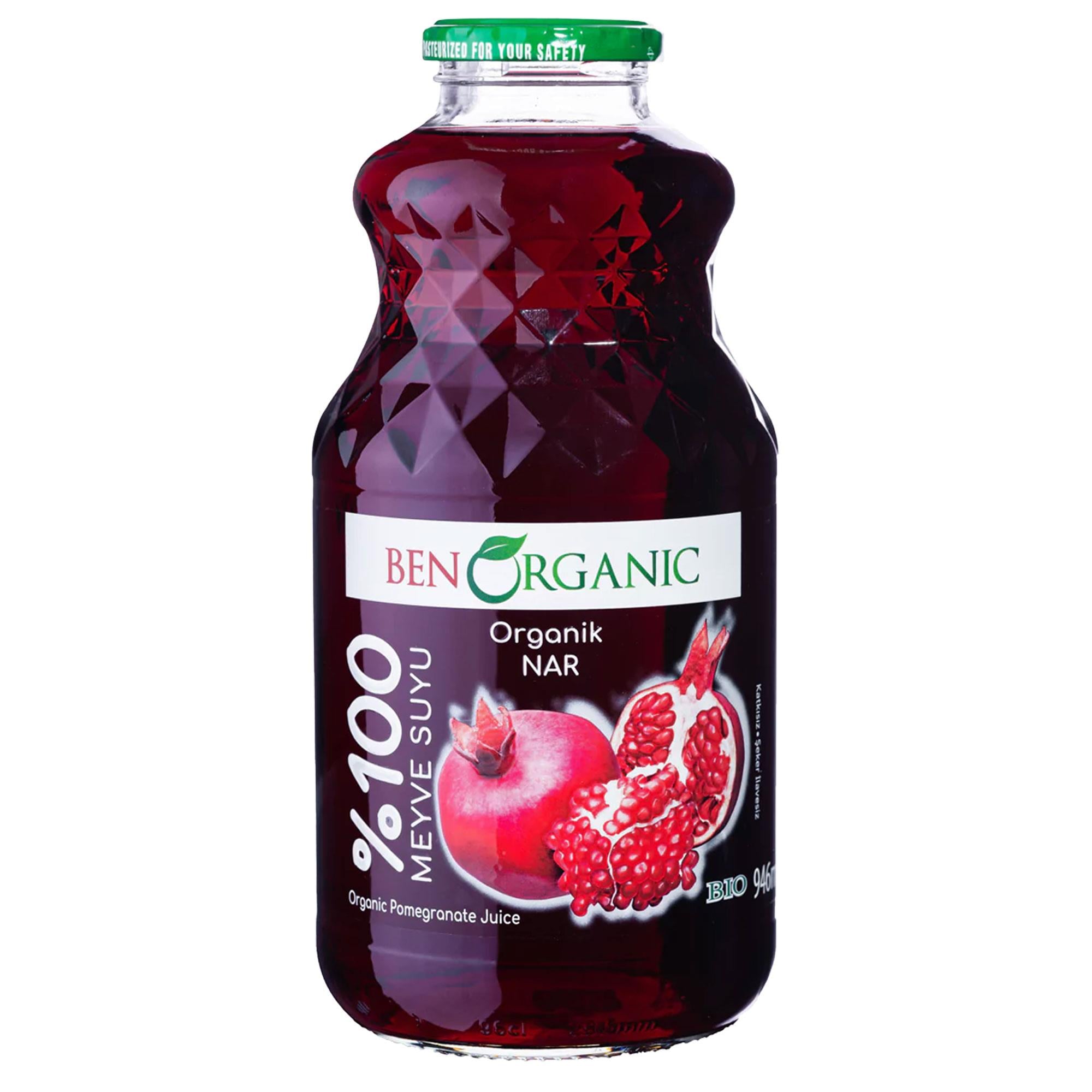 BENORGANIC Organik Nar Suyu 946 ml x 6 Adet Cam Şişe