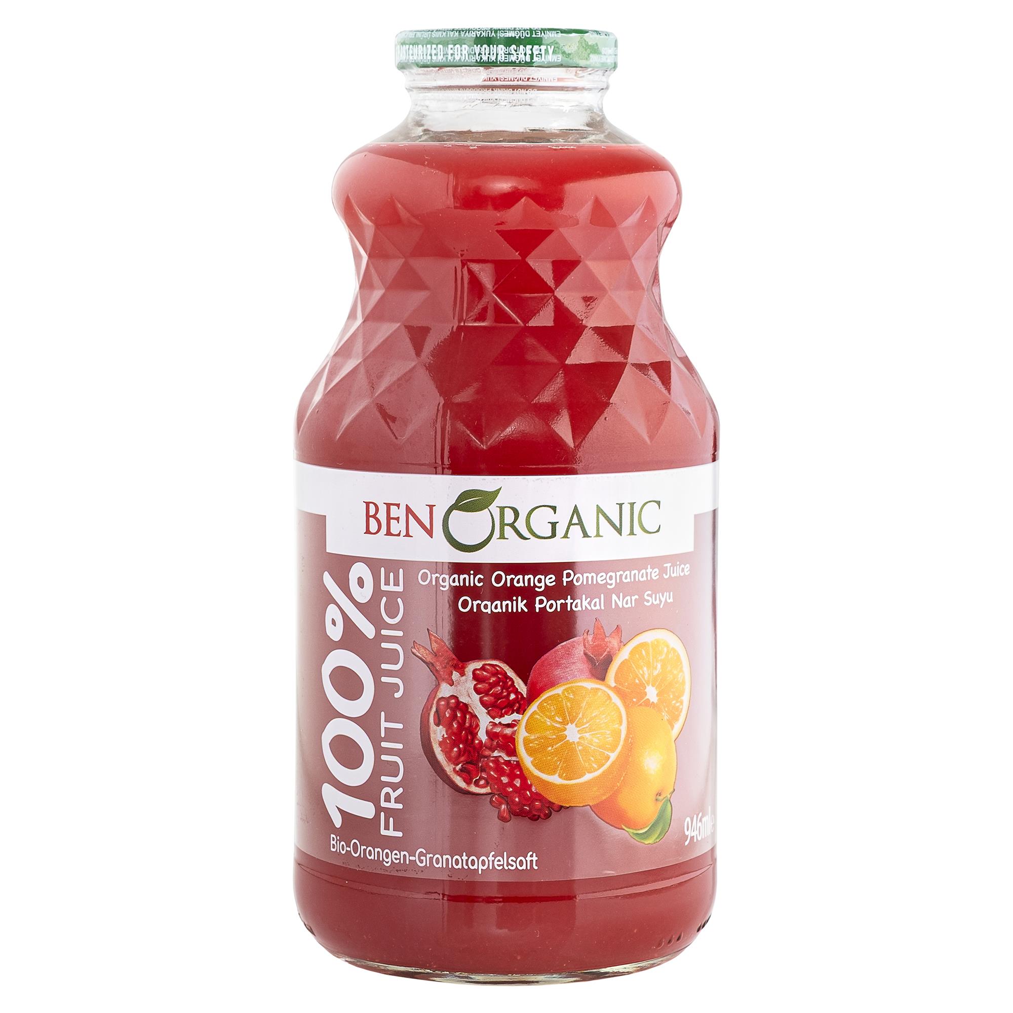 BENORGANIC Organik Portakal Nar Suyu 946 ml x 6 Adet