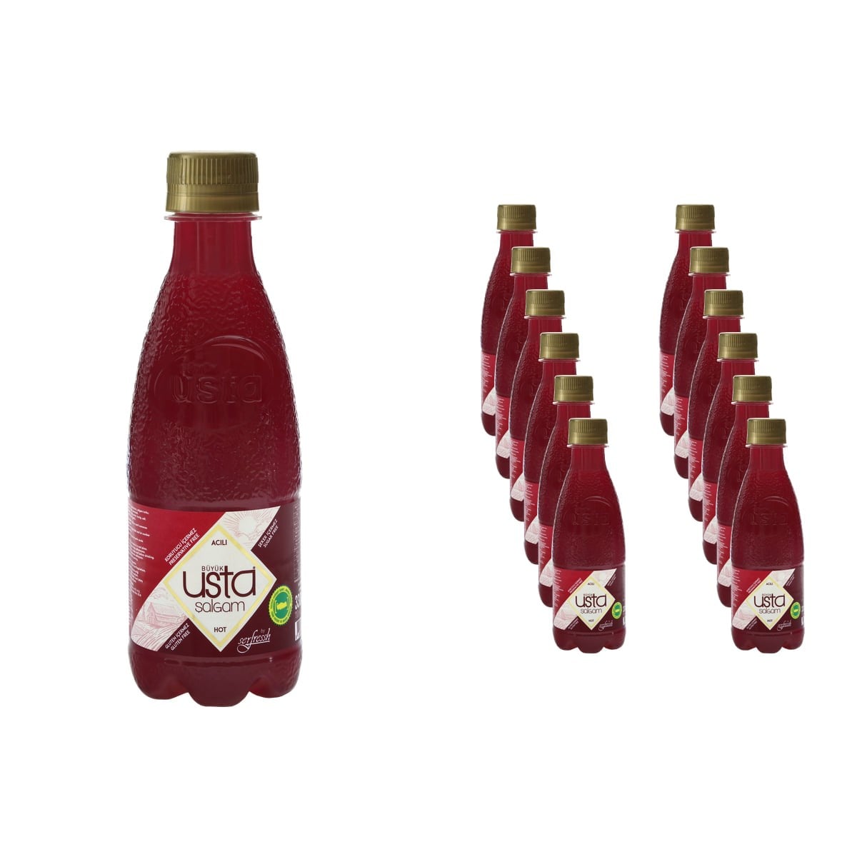 Büyük Usta Acılı Adana Şalgamı 330 ml Pet Şişe x 12 Adet