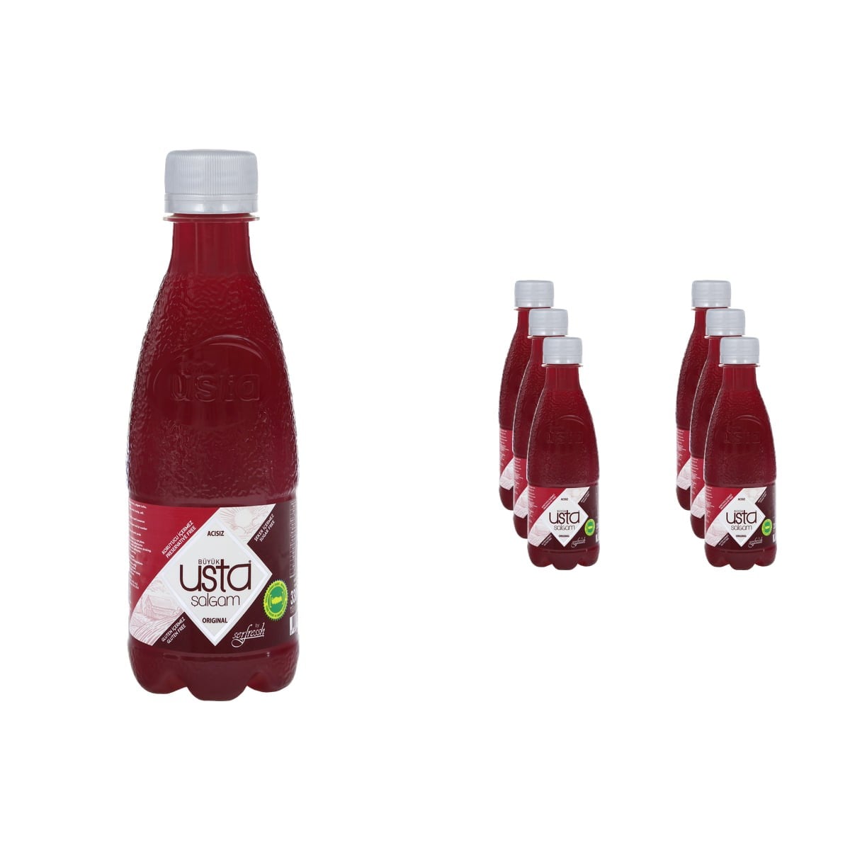 Büyük Usta Acısız Adana Şalgamı 330 ml Pet Şişe x 6 Adet