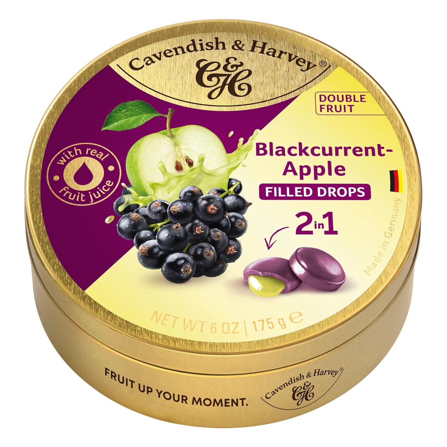 Cavendish & Harvey Double Fruit Blackcurrant With Apple Drops 175g