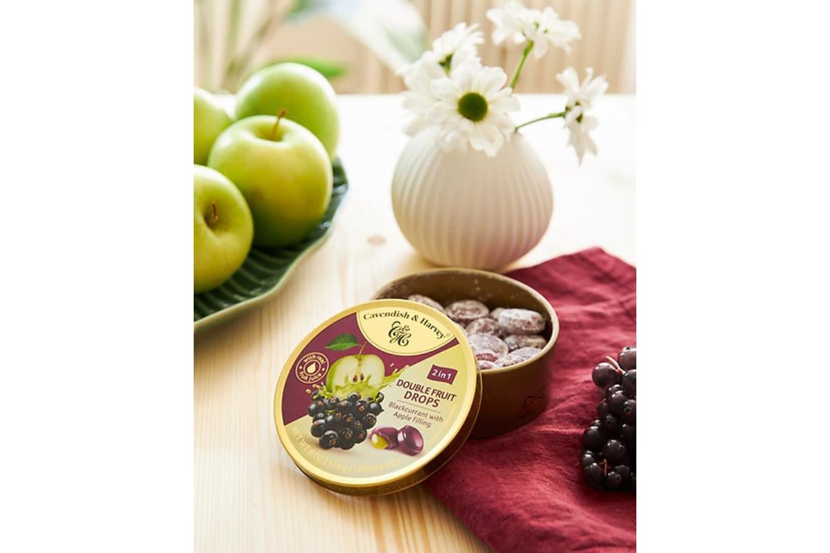 Cavendish & Harvey Double Fruit Blackcurrant With Apple Drops 175g