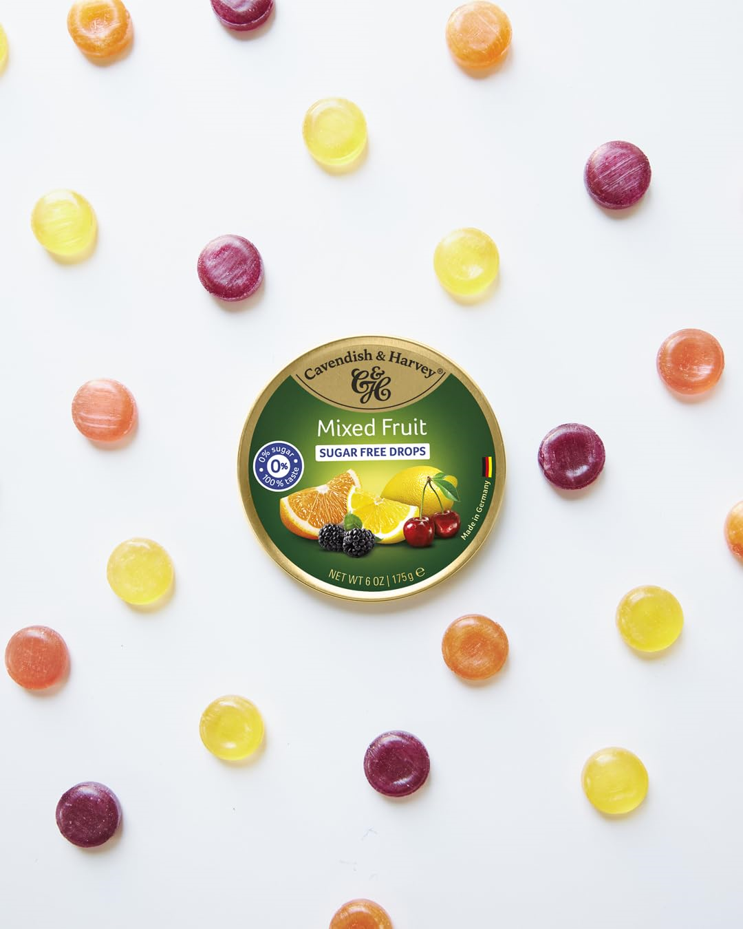Cavendish & Harvey Sugar Free Şekersiz Karışık Meyve Aromalı Sert Şekerleme 175 g x 2 Adet