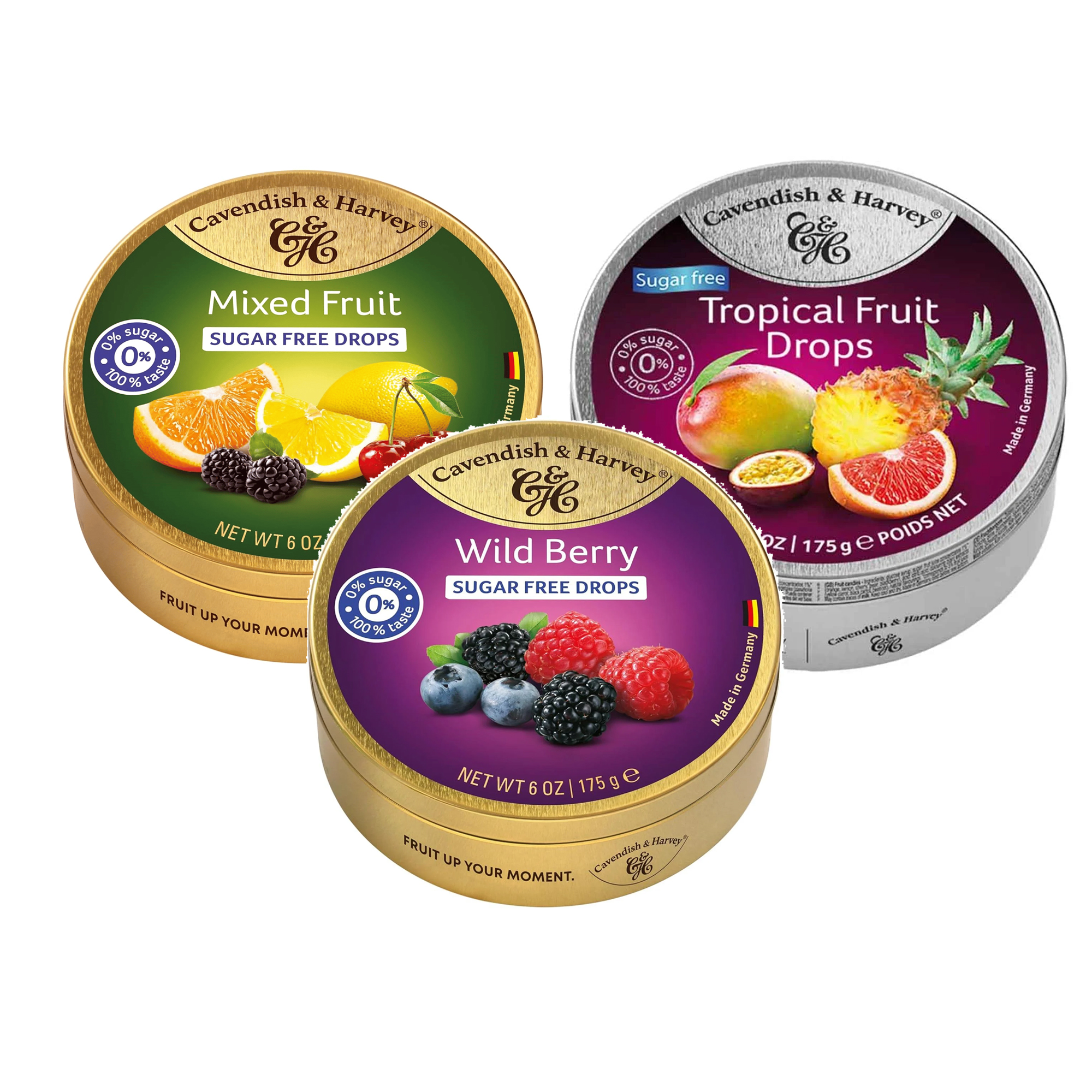 Cavendish & Harvey Sugar Free Şekersiz Mixed, Tropical & Wild Berry 3'lü Şekerleme Deneme Seti 175 g