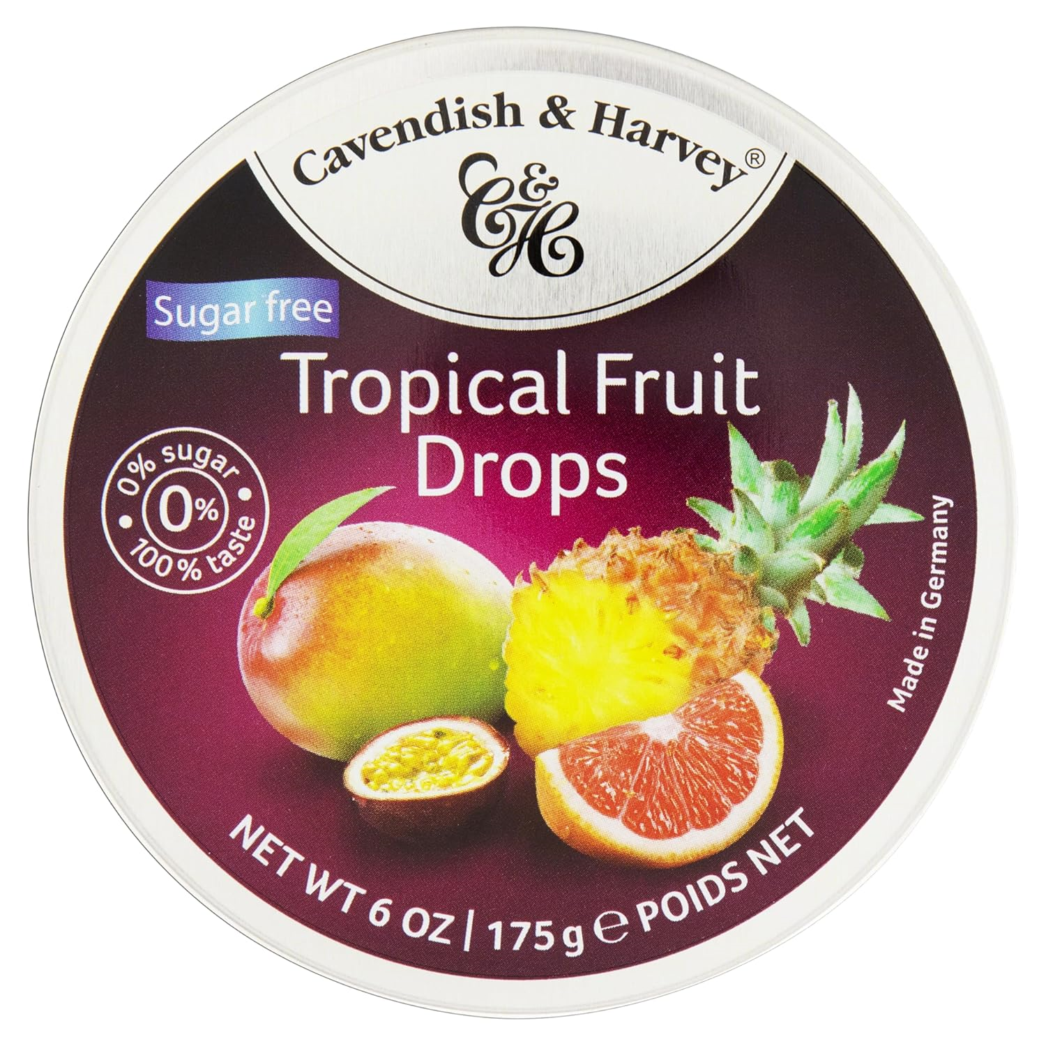Cavendish & Harvey Sugar Free Şekersiz Tropikal & Karışık Meyve Aromalı Sert Şekerleme 2'li Paket 175 g