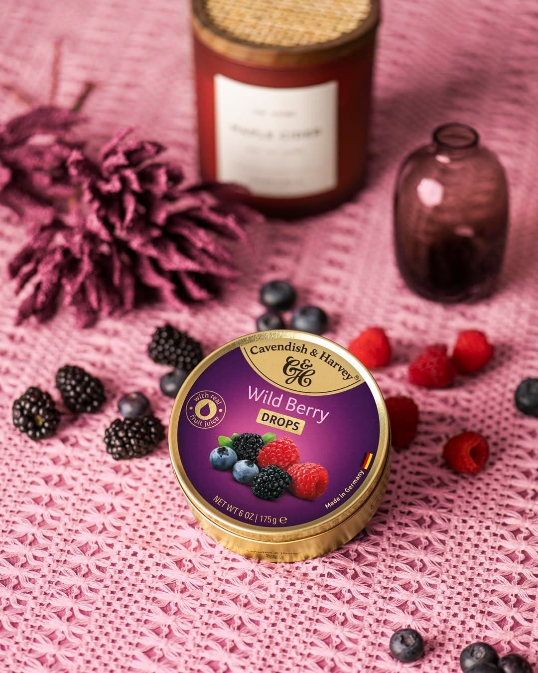 Cavendish & Harvey Wild Berry Drops | Yaban Mersini, Ahududu ve Böğürtlen Aromalı Şeker 175 g
