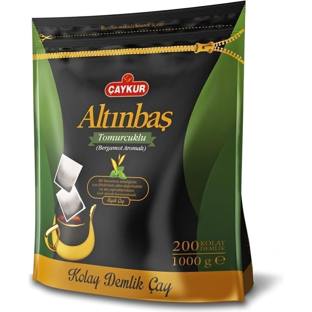 Çaykur Altınbaş Bergamot Aromalı Demlik Poşet Çay 1000 g x 6 Adet (Koli)