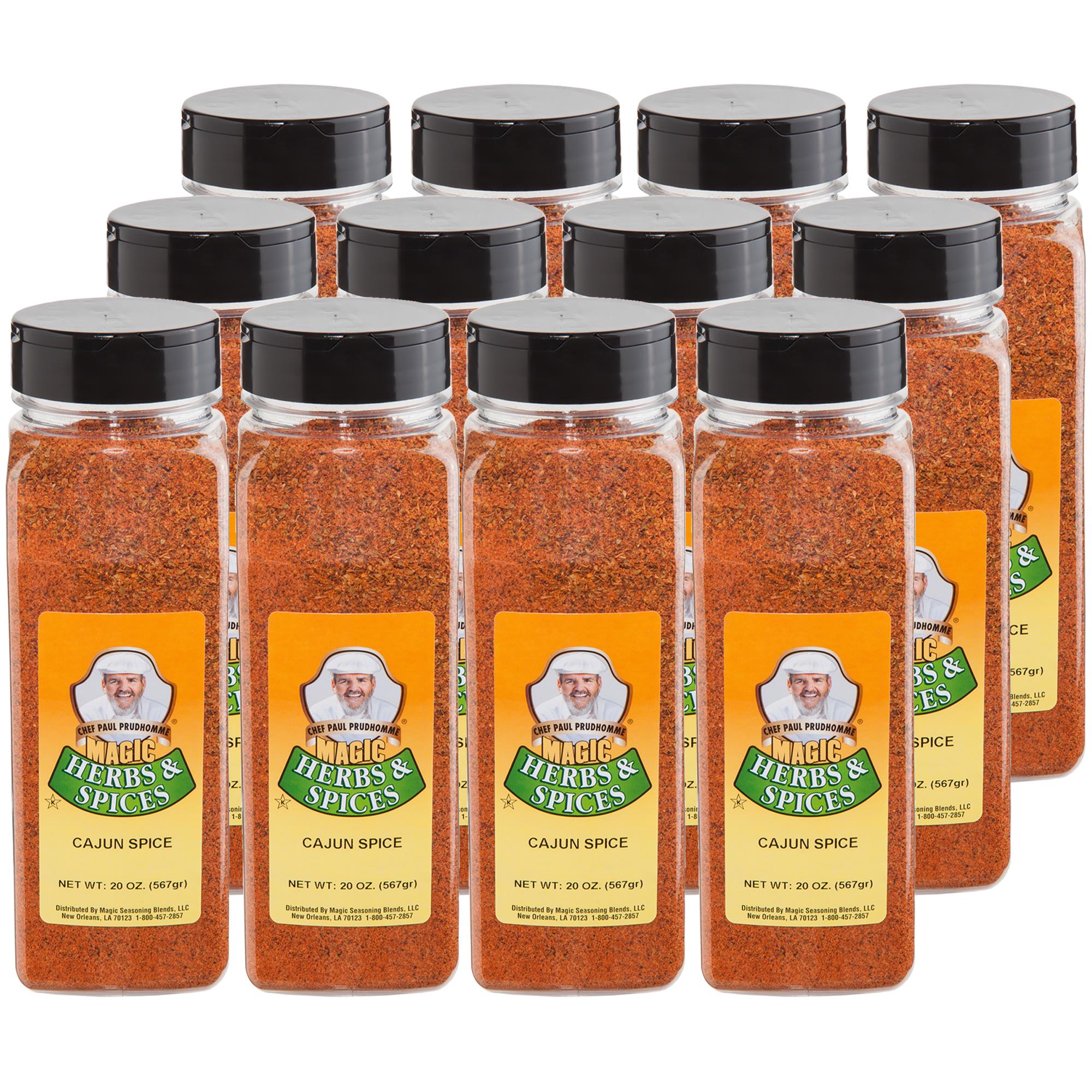 CHEF PAUL MAGIC Seasoning Blends Cajun Baharatı | Cajun Baharat ve Çeşnisi | Patates, Tavuk Parçaları ve Kanatları  İçin Mükemmel | 567g x 12 Adet