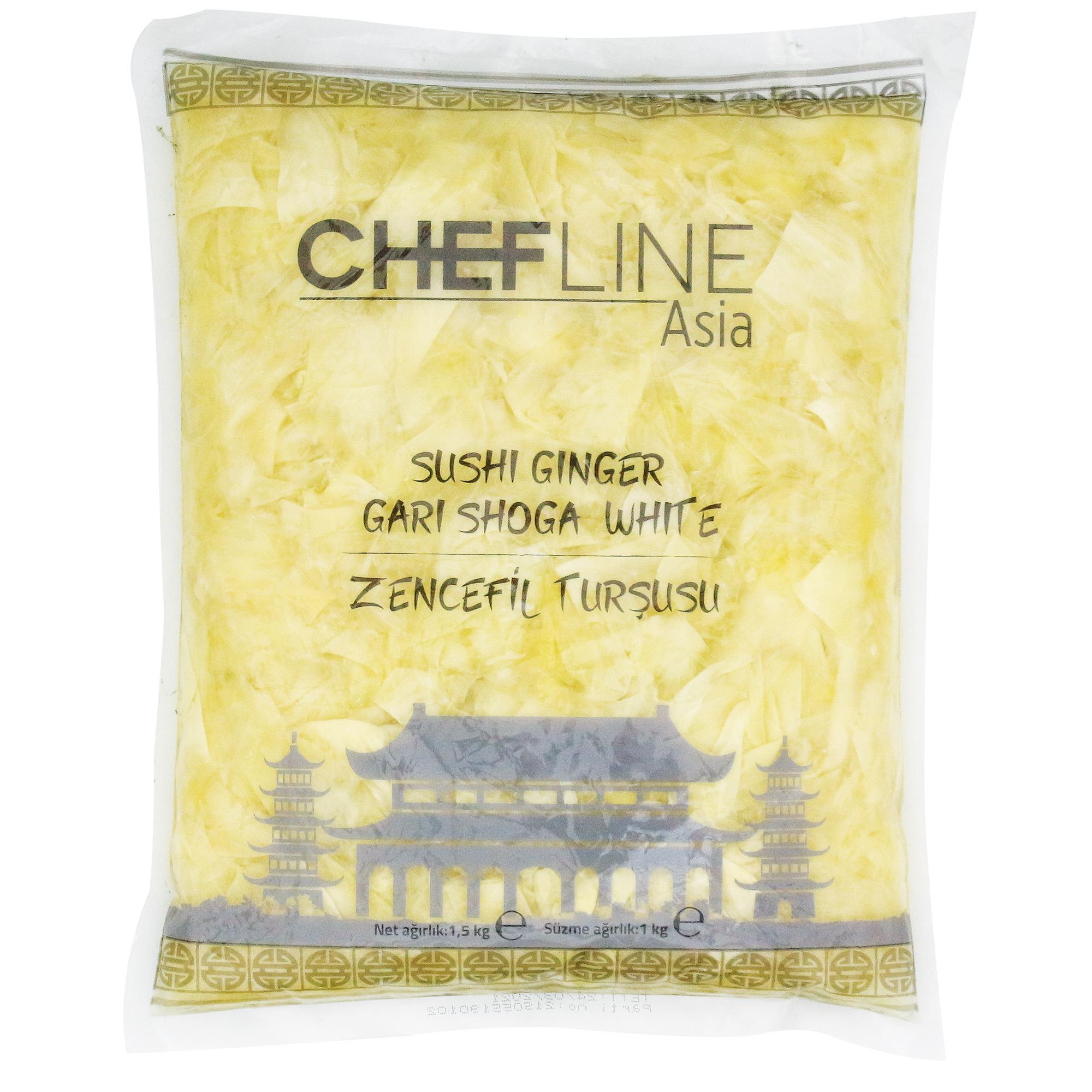 Chefline Asia Gari Shoga Beyaz Zencefil Turşusu 1,5 Kg x 10 Adet