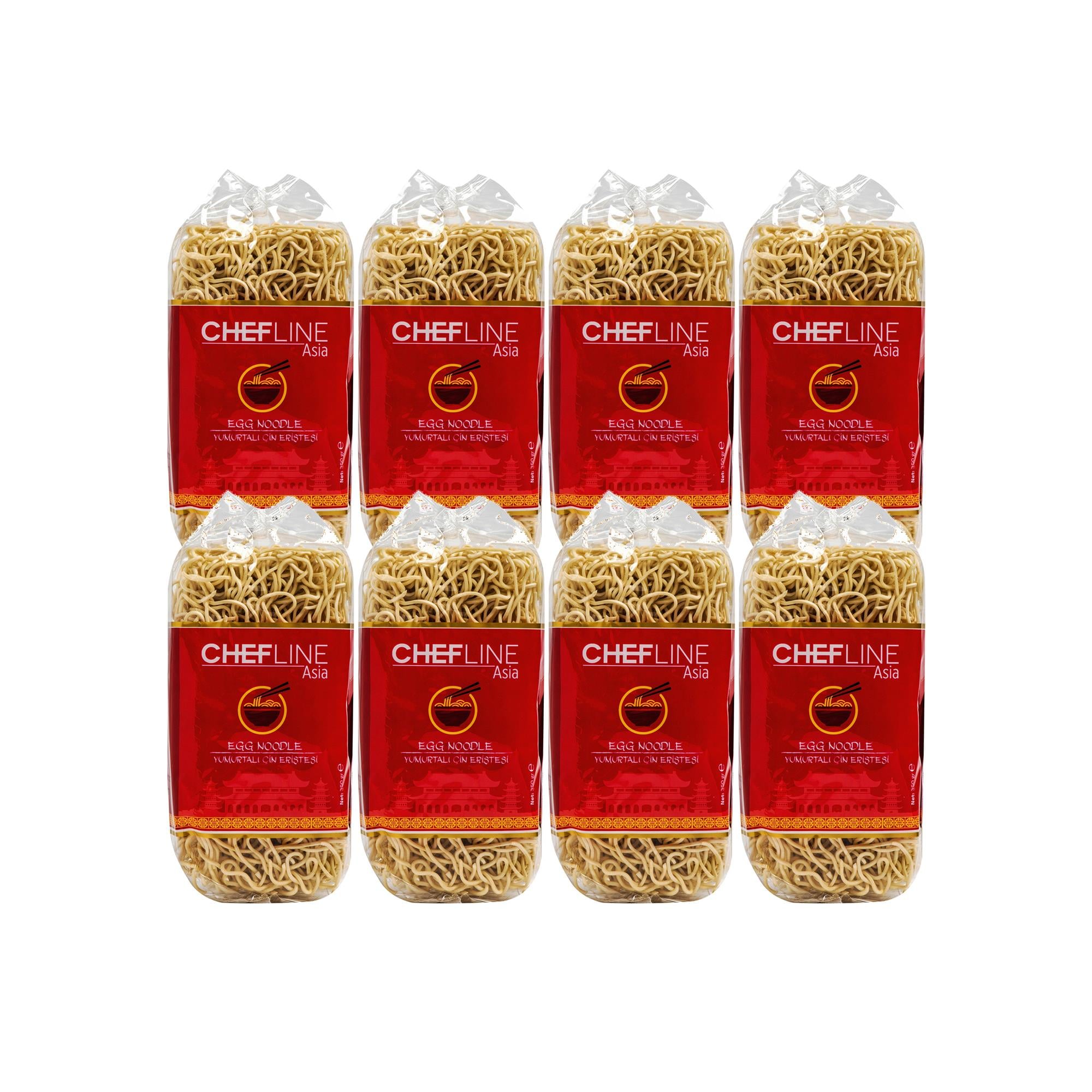 Chefline Asia Yumurtalı Çin eriştesi Egg Noodle 350G X 8 Adet