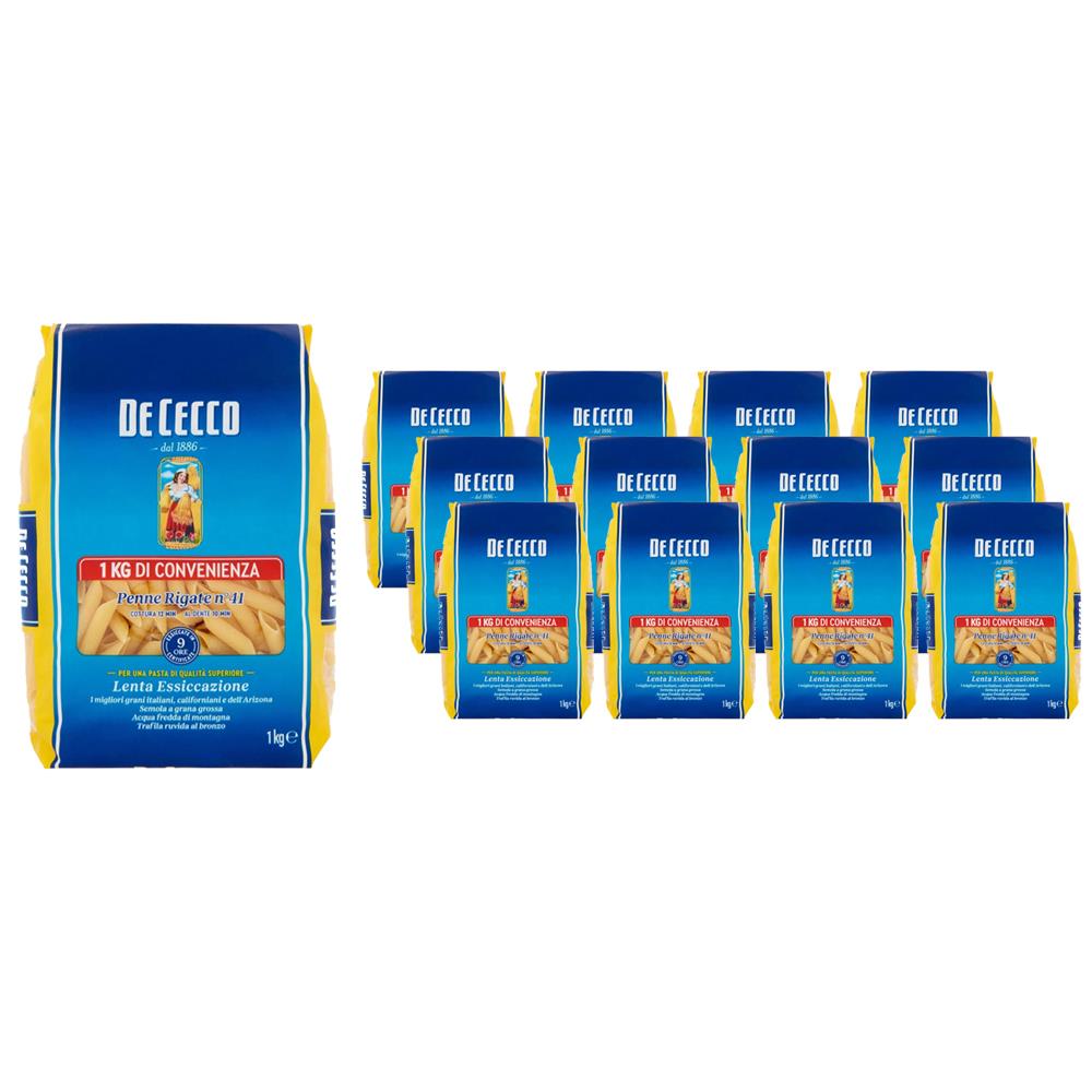 De Cecco Penne Rigate N.41 - 1Kg x 12 Adet