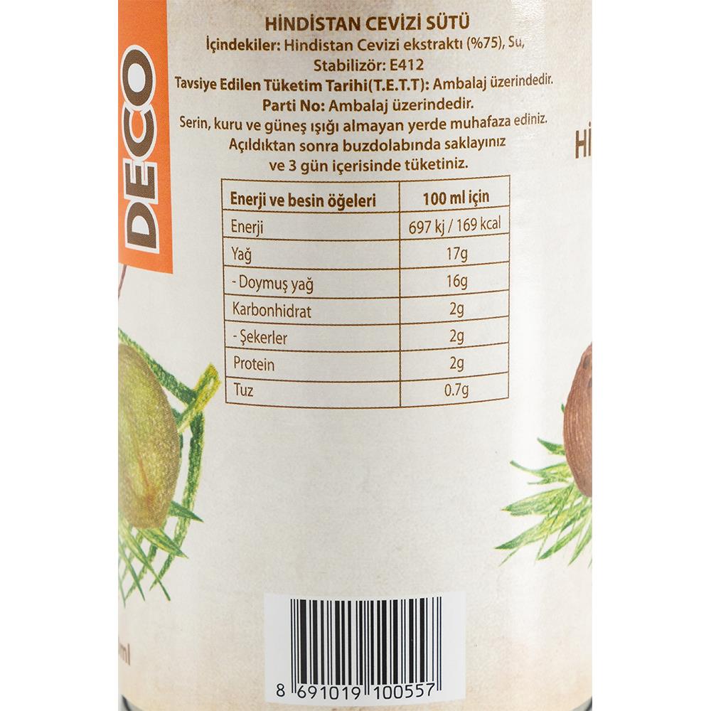 DeCo Hindistan Cevizi Sütü 400ml