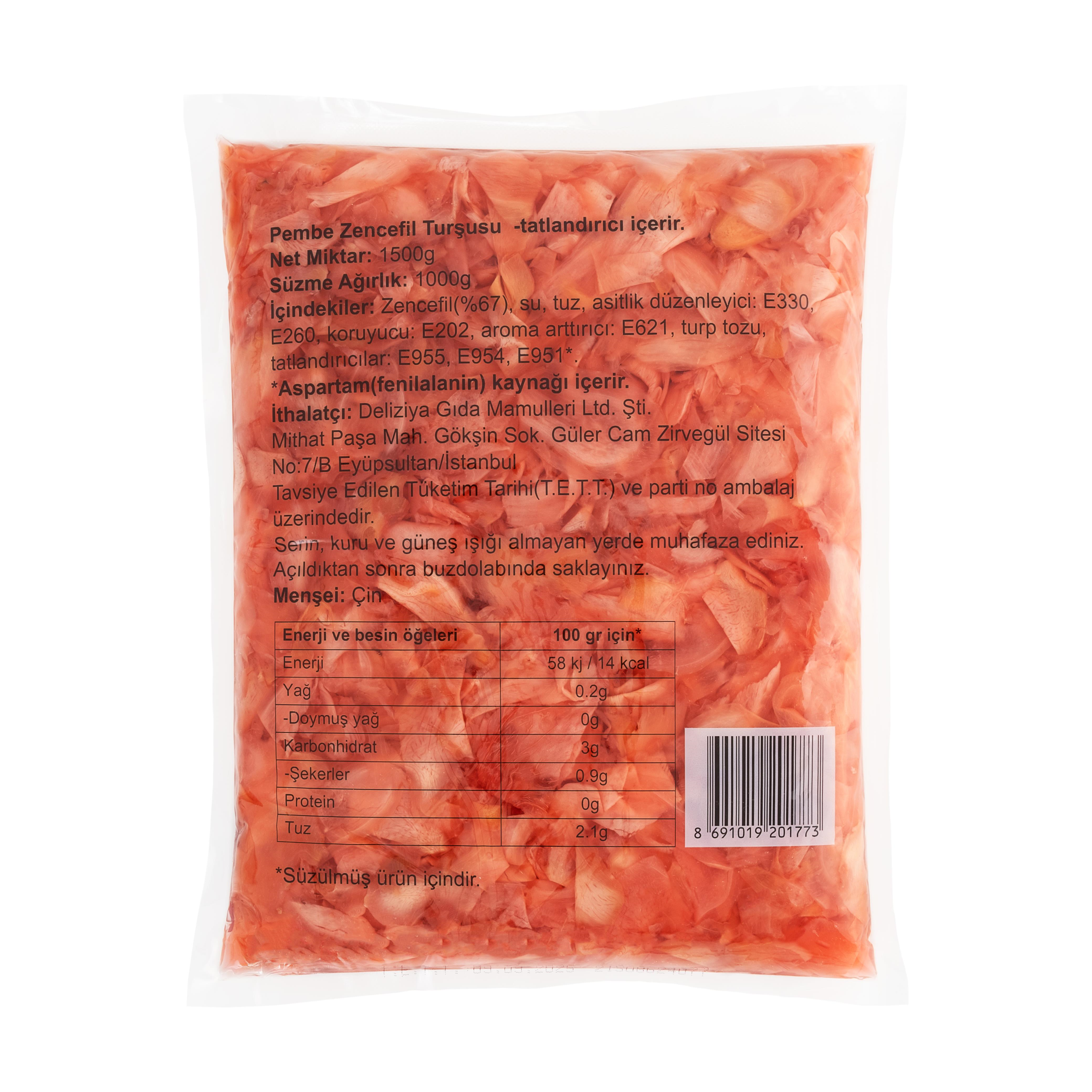 De&Co Pembe Zencefil Turşusu 1500 gr
