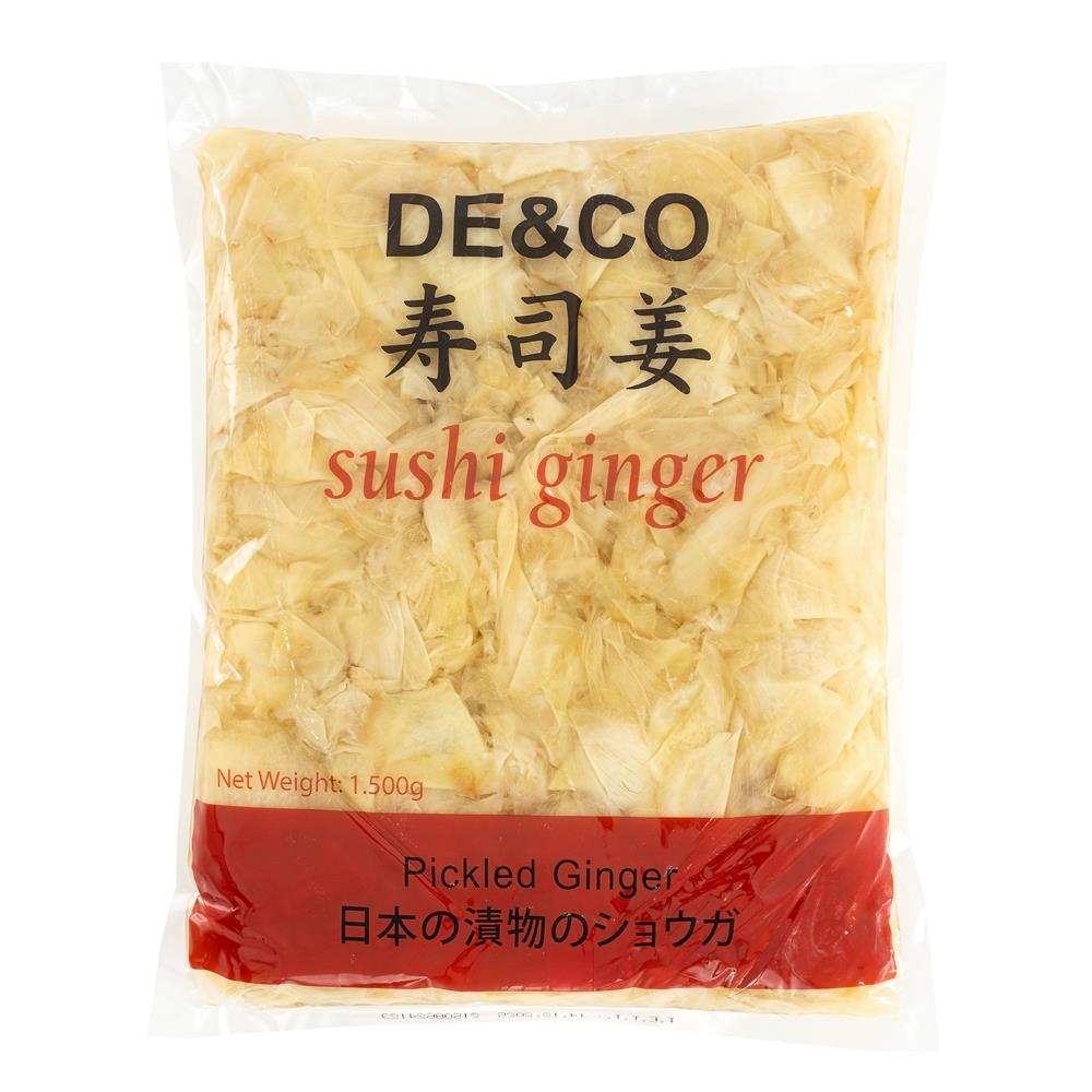 DECO Sushi Pickled Ginger Beyaz Zencefil Turşusu 1500 Gr  x 10 Adet