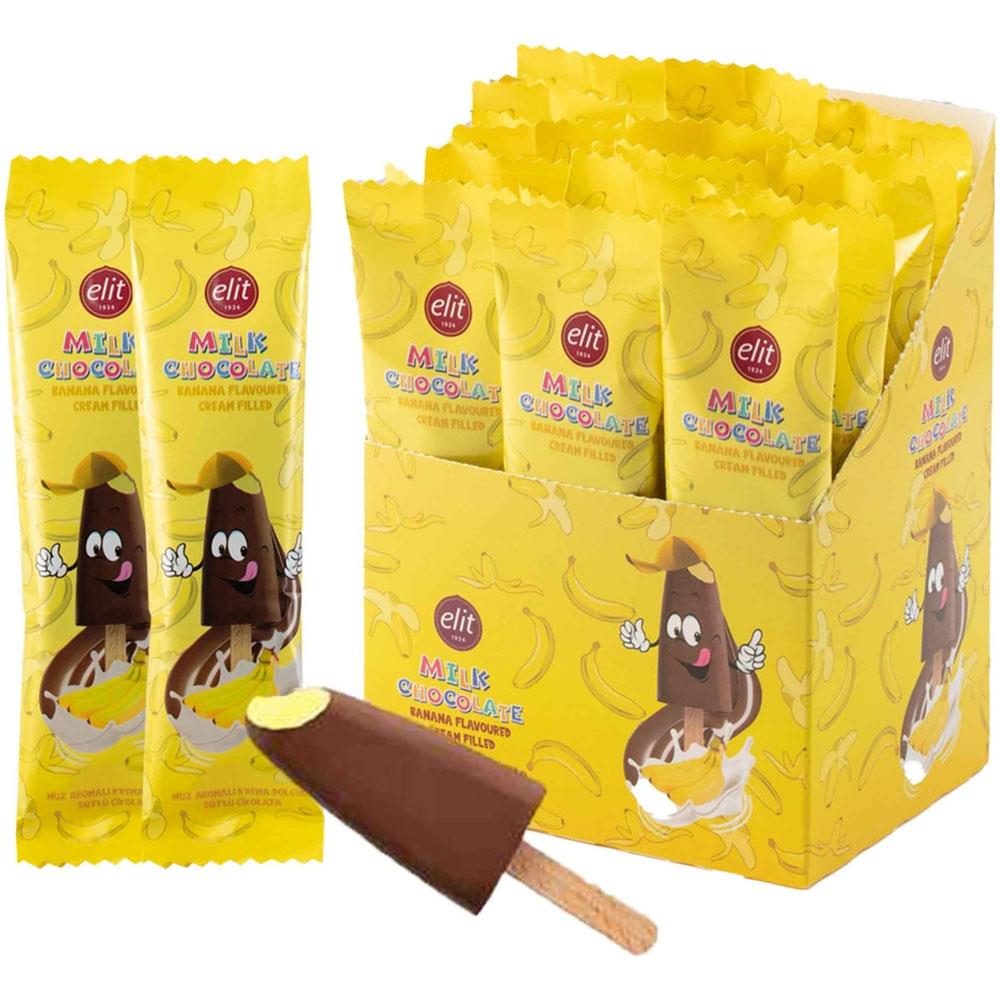 Dondurma Çubuğunda Muz Krema Dolgulu Sütlü Çikolata 30g x 15 Adet - Glutensiz