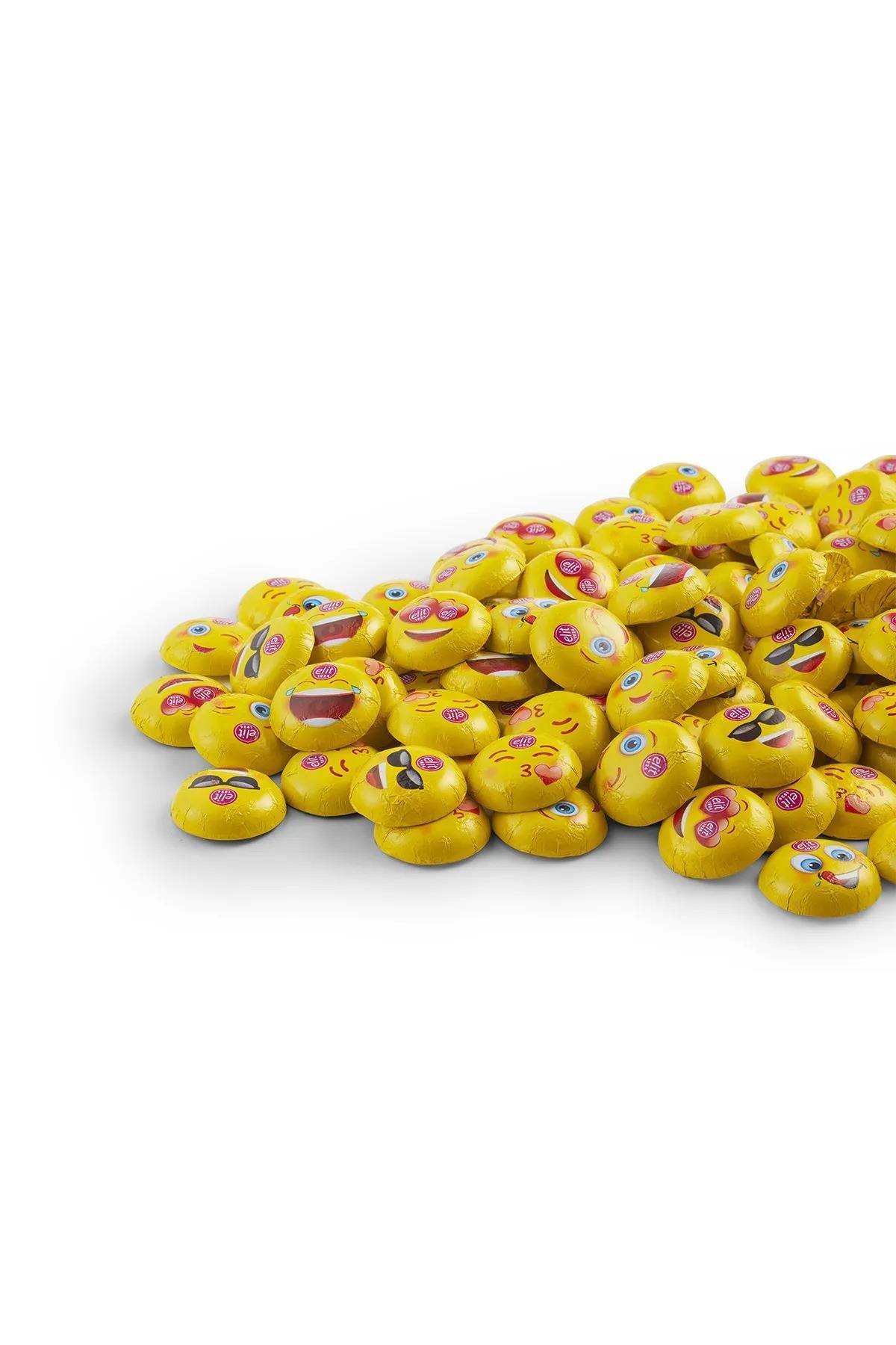 Elit Çikolata Mini Elitoloji Emoji Çikolata 1kg Sütlü Çikolata Glutensiz