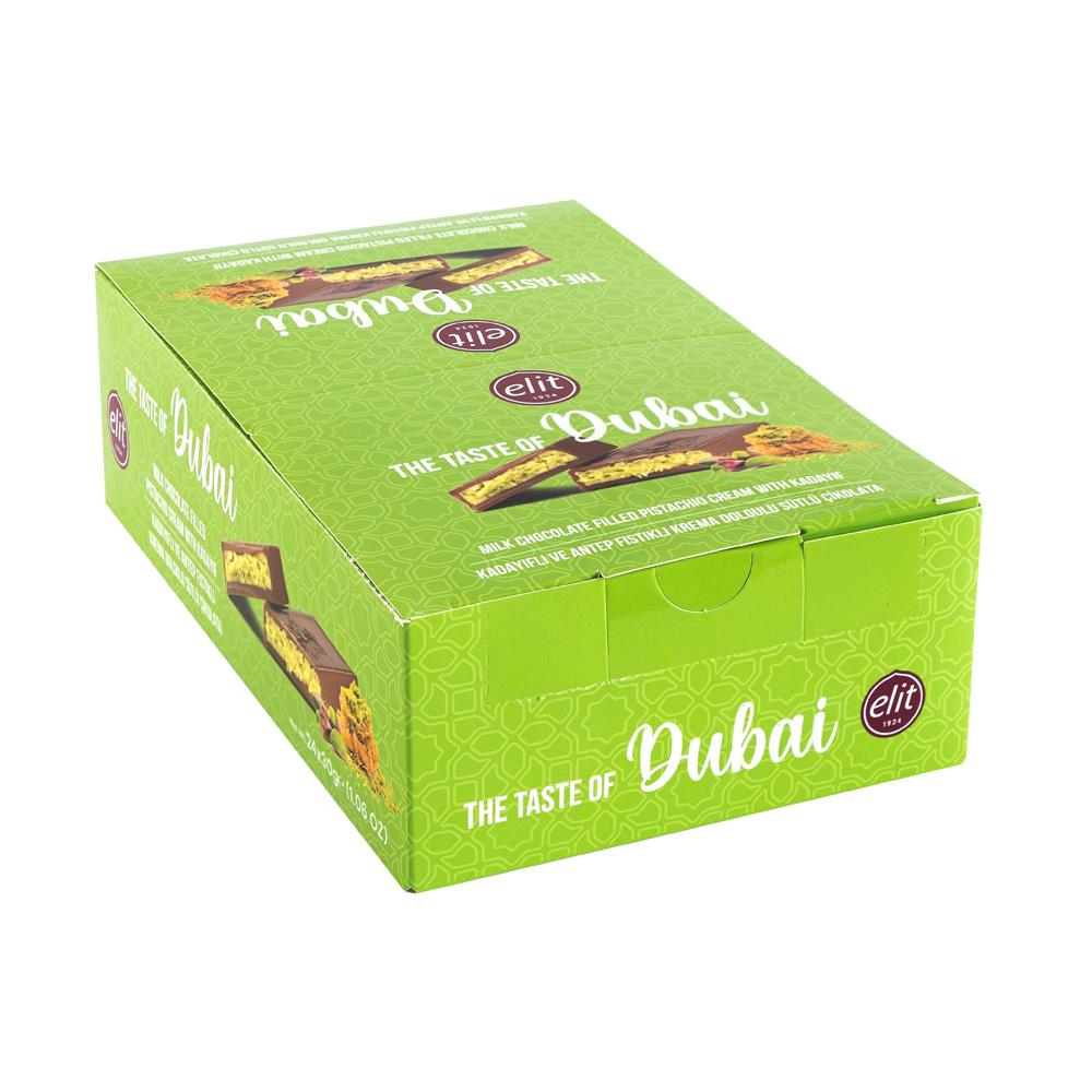 Elit Dubai Çikolatası Kadayıflı ve Antep Fıstıklı 30g x 24 Adet