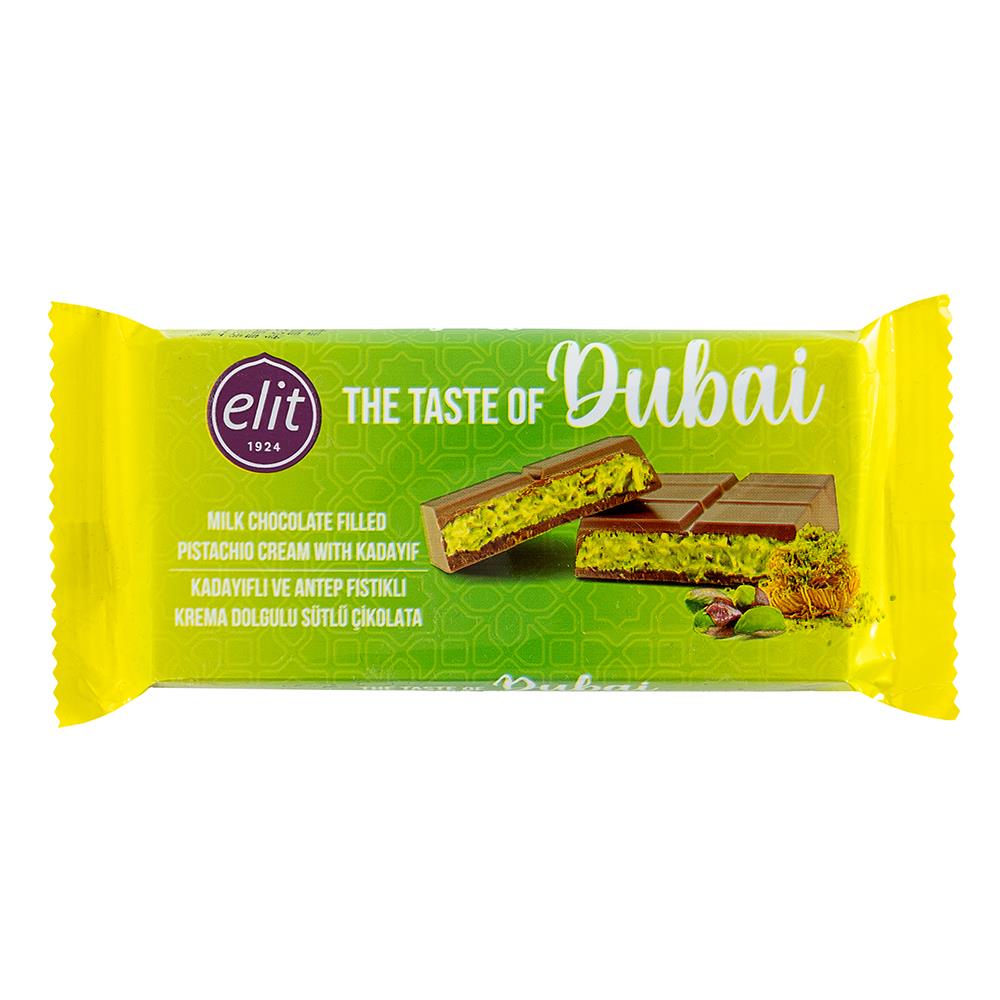Elit Dubai Çikolatası Kadayıflı ve Antep Fıstıklı 90g x 6 Adet