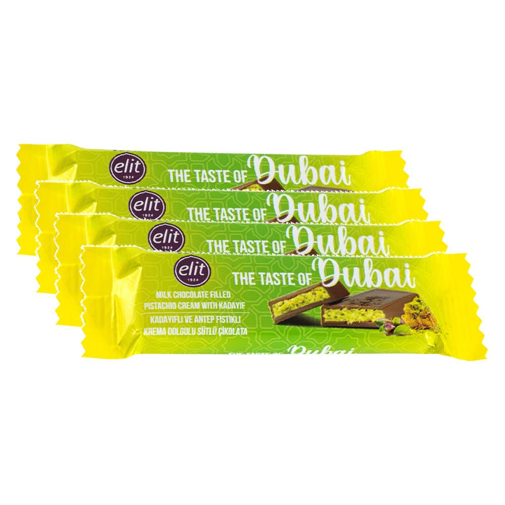 Elit Dubai Çikolatası Kadayıflı ve Antep Fıstıklı 30g x 4 Adet