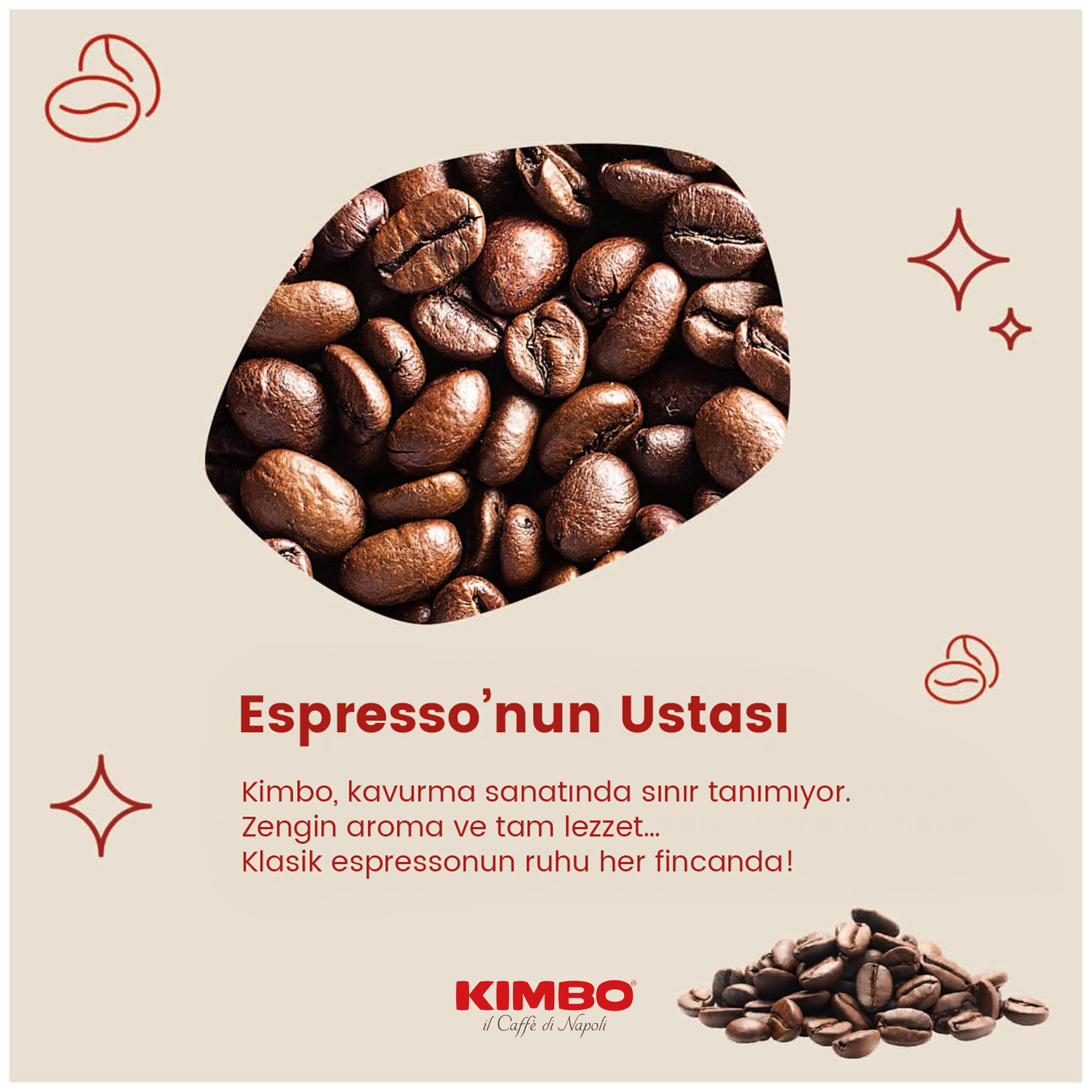 Kimbo Intenso Çekirdek Kahve | Orta Kavrulmuş | 12/13 Yoğunluk | Dengeli ve Kremsi | İtalya'da Harmanlanmış ve Kavrulmuş | 1 Kg