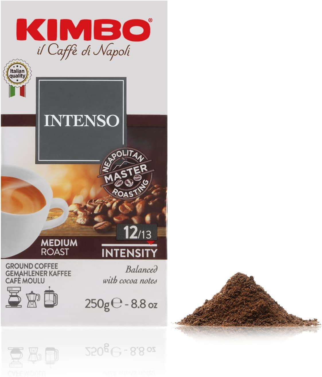 KIMBO INTENSO Filtre Kahve | İtalya'da Öğütülmüş Orta Kavrulmuş | Kakao Notaları ve Dolgun Gövdeli | 250 g x 2 Adet Vakum Paket  