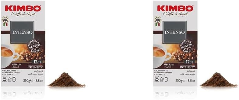 KIMBO INTENSO Filtre Kahve | İtalya'da Öğütülmüş Orta Kavrulmuş | Kakao Notaları ve Dolgun Gövdeli | 250 g x 2 Adet Vakum Paket  