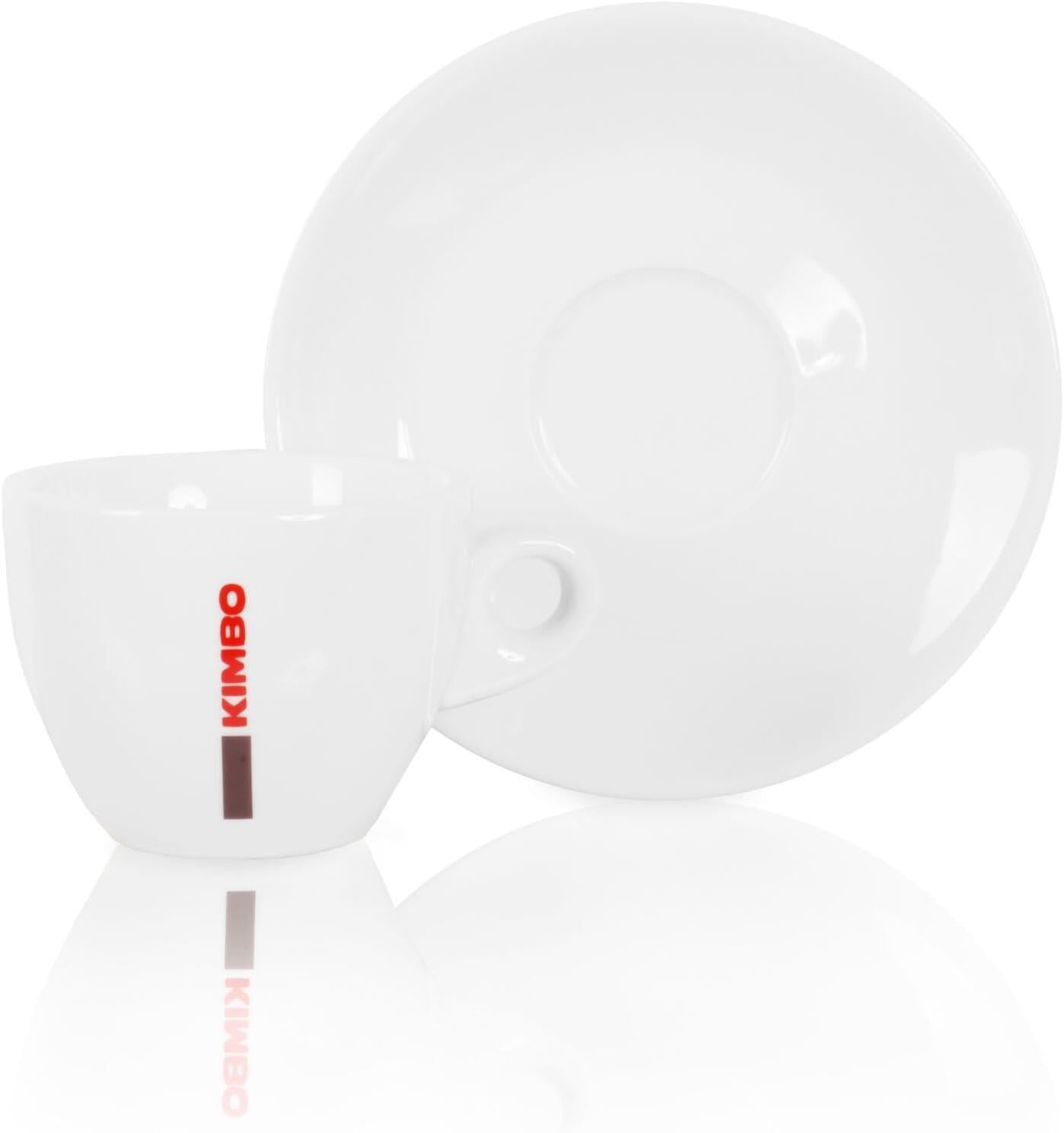 KIMBO Logolu Beyaz Seramik Cappuccino Fincan ve Tabak Seti | 6'lı Orijinal Cappuccino Fincan ve Tabak Seti 180ml (Kaşık Dahil Değildir)