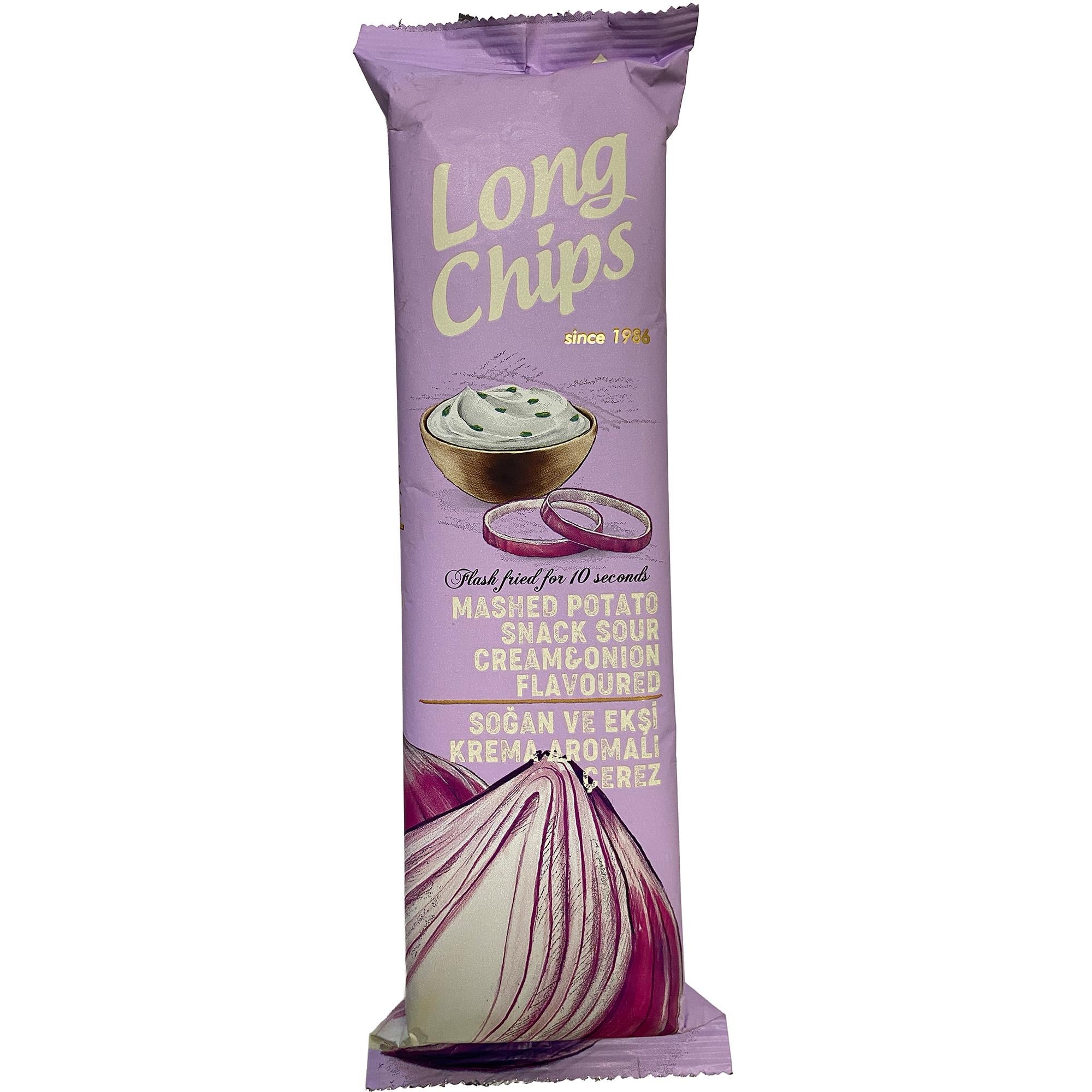Long Chips Deneme Seti | 6 Çeşit Cips | Sade, Peynirli, Ekşi Kremalı ve Soğanlı, Acı Biberli, Truf Mantarlı ve Yengeç Aromalı Cipsler | 75 g x 6 Çeşit