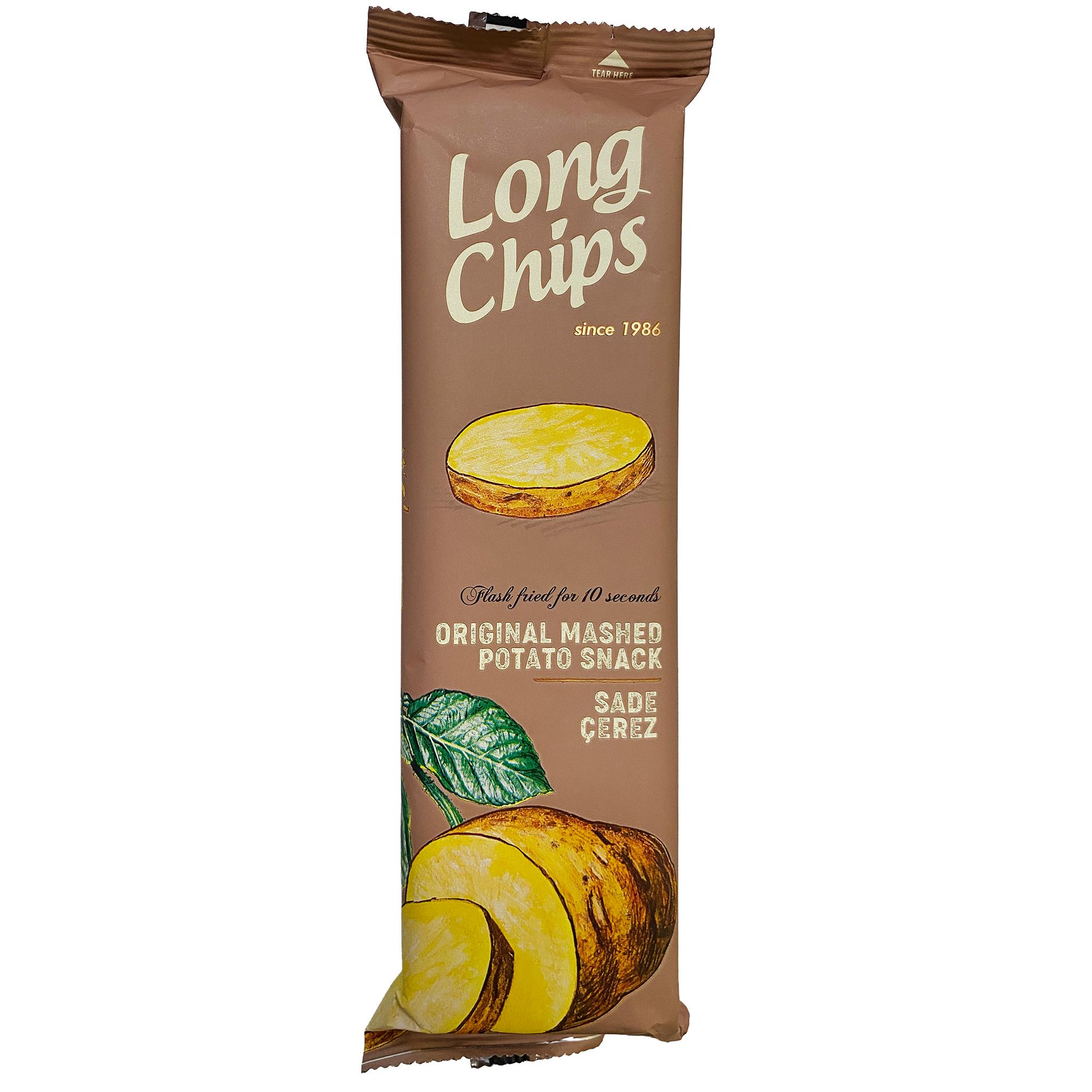 Long Chips Deneme Seti | 6 Çeşit Cips | Sade, Peynirli, Ekşi Kremalı ve Soğanlı, Acı Biberli, Truf Mantarlı ve Yengeç Aromalı Cipsler | 75 g x 6 Çeşit