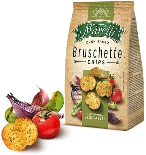 Maretti Bruschette Chips Akdeniz Sebzeli Fırınlanmış Ekmek Cipsi 140 g