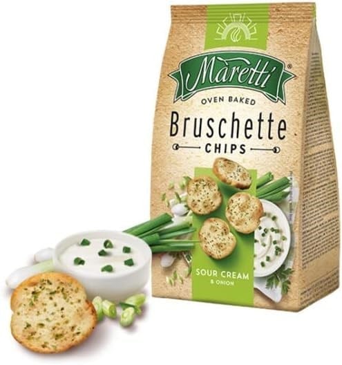 Maretti Bruschette Chips Ekşi Krema ve Soğanlı Ekmek Cipsi 140 g