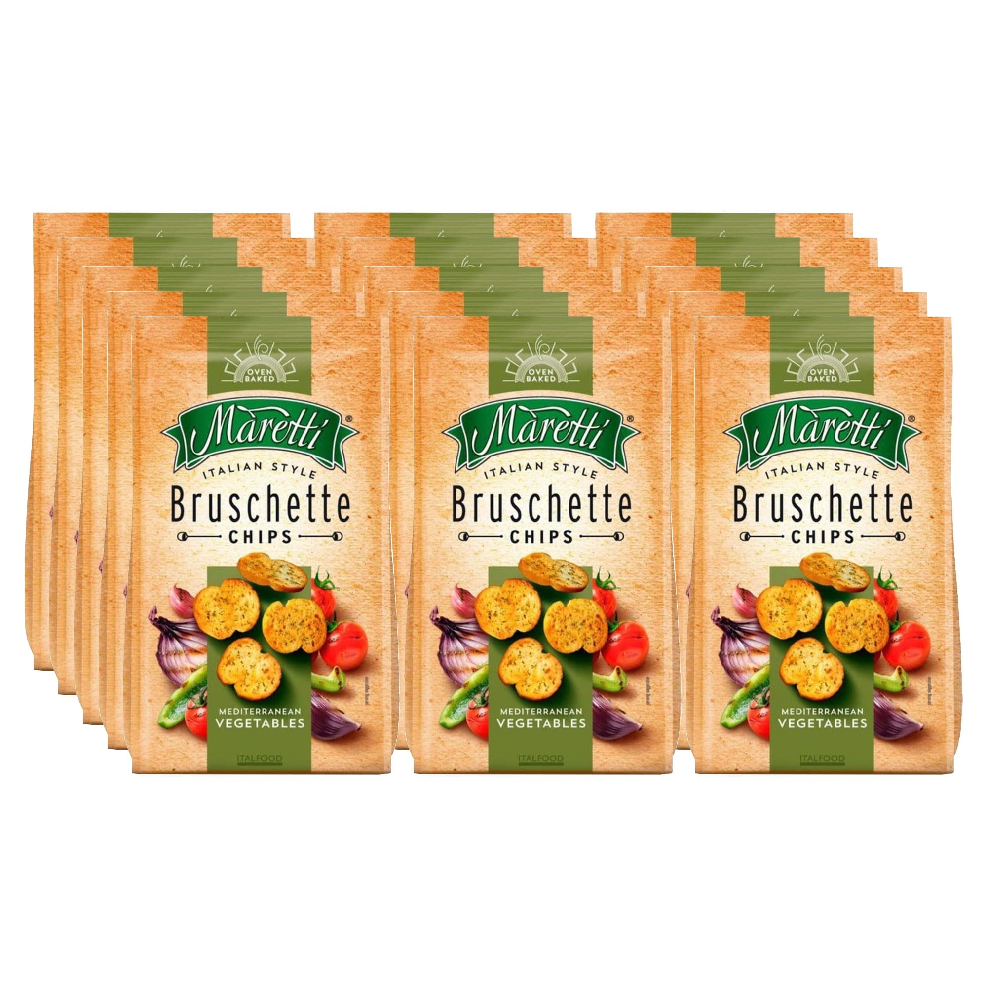 Maretti Bruschette Vegetables Akdeniz Sebzeli Kızartılmış Ekmek Cipsi 70 g x 15 Adet (Koli)