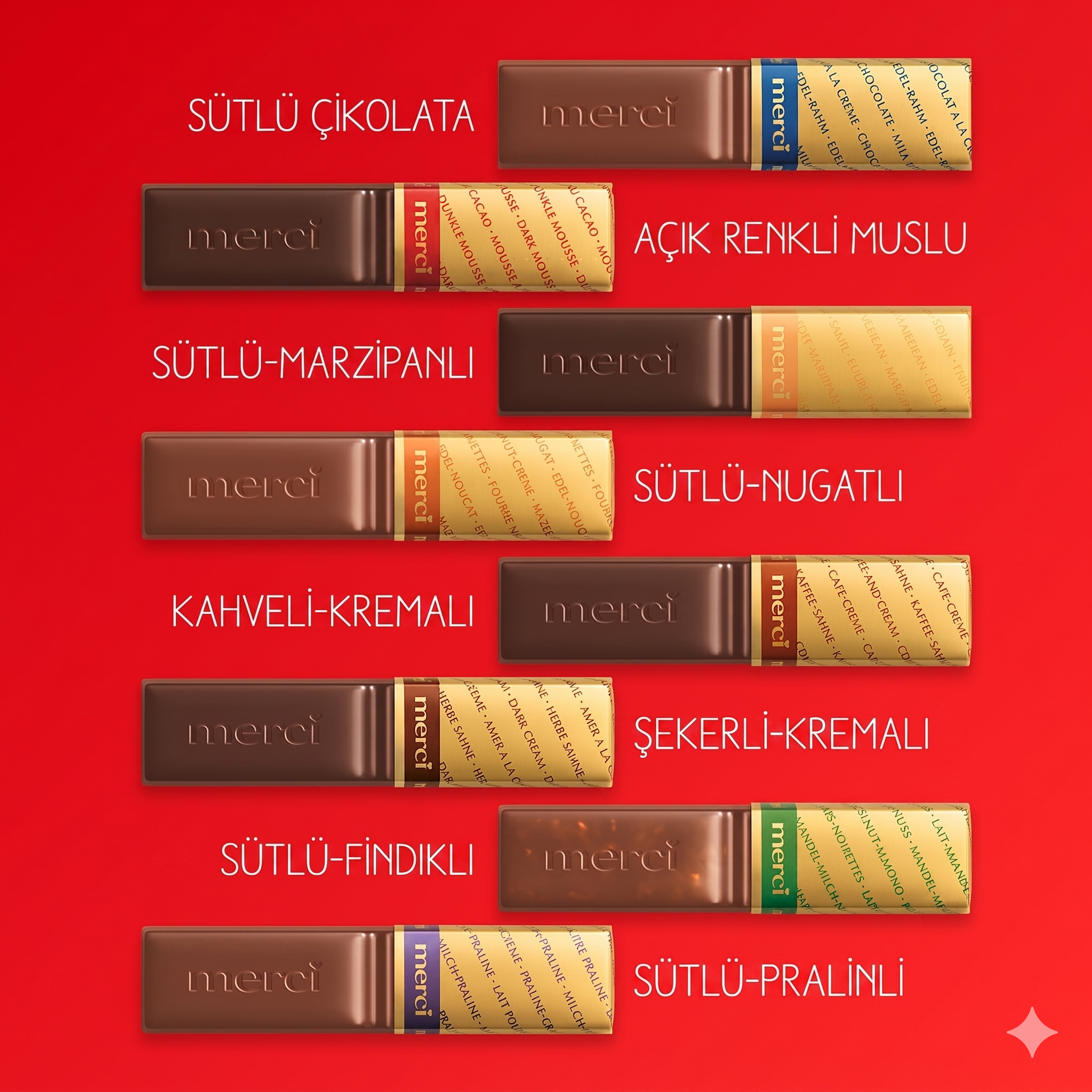 Merci Finest Selection Karışık Çikolata Spesiyalleri 250g x 10 Adet (Koli)