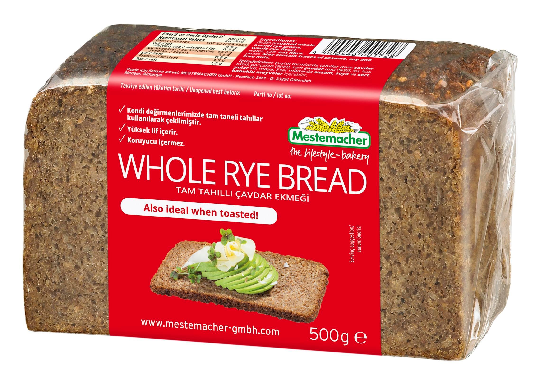 Mestemacher Whole Rye Bread (Tam tahıllı Çavdar Ekmeği) 500 g