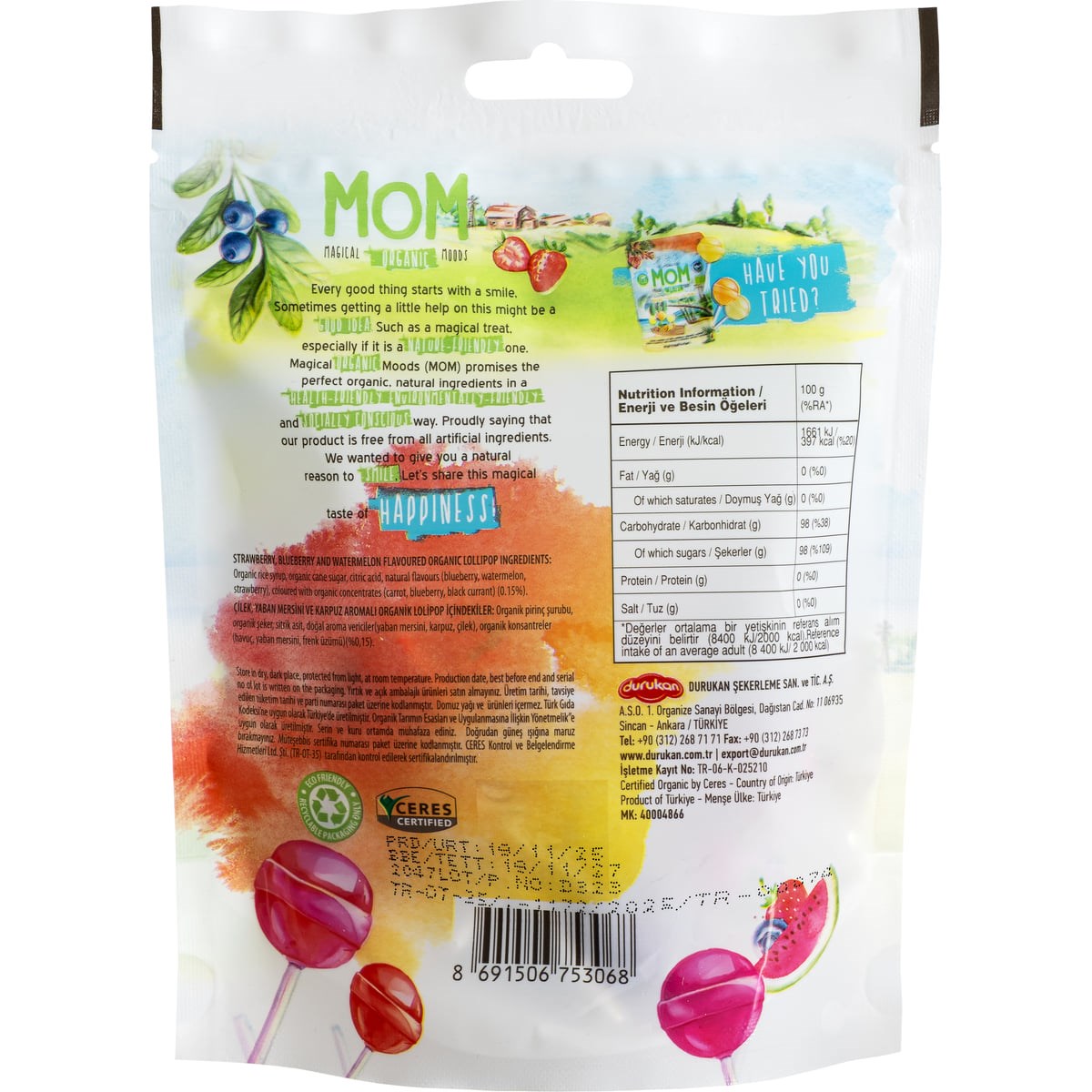 MOM Magical Organic Moods Lolipop 5,8gr x 2 Adet