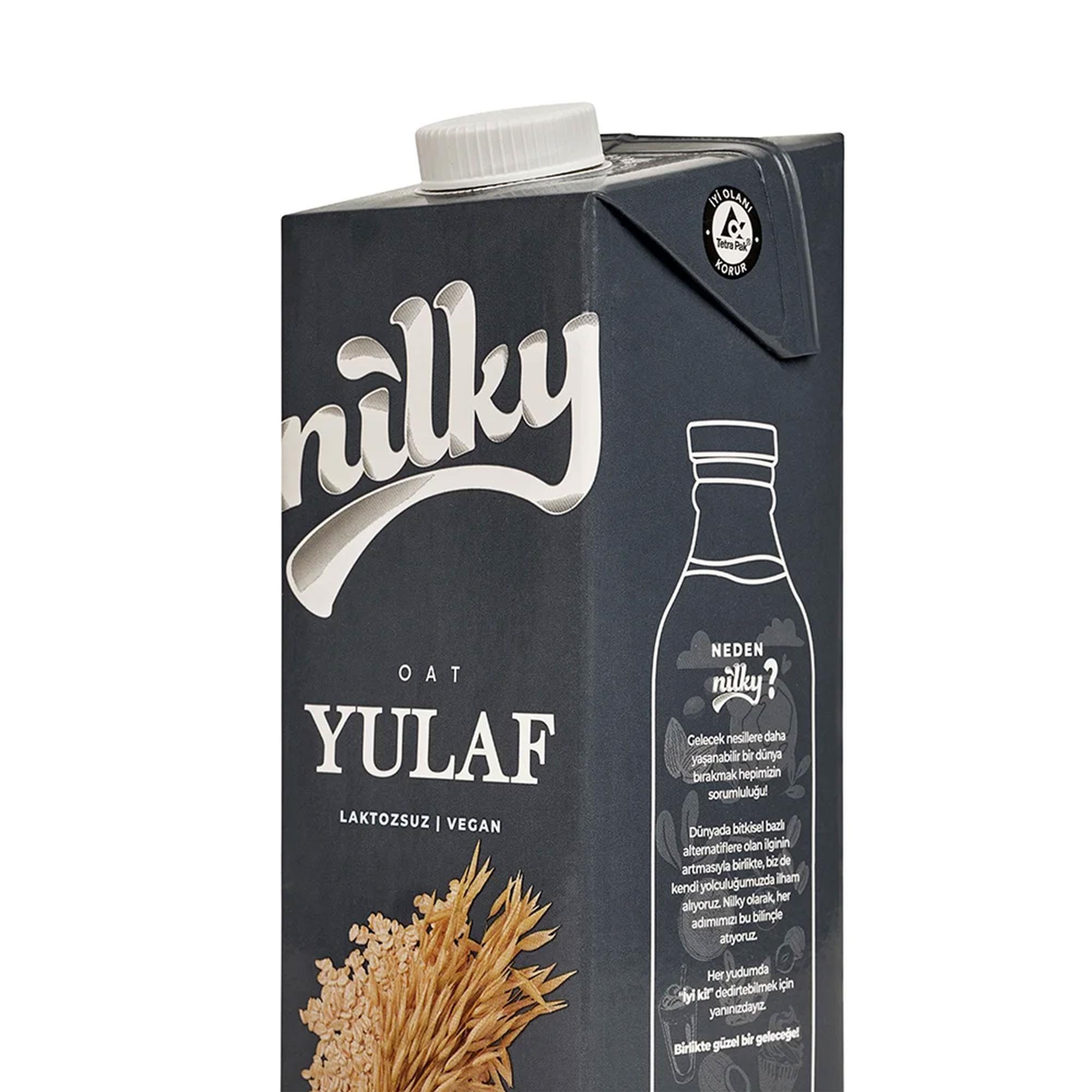 Nilky Yulaf Sütü | Bitkisel Bazlı İçecek | Laktozsuz | Vegan | Koruyucu Yok | Süt Ürünleri İçermez | 1L