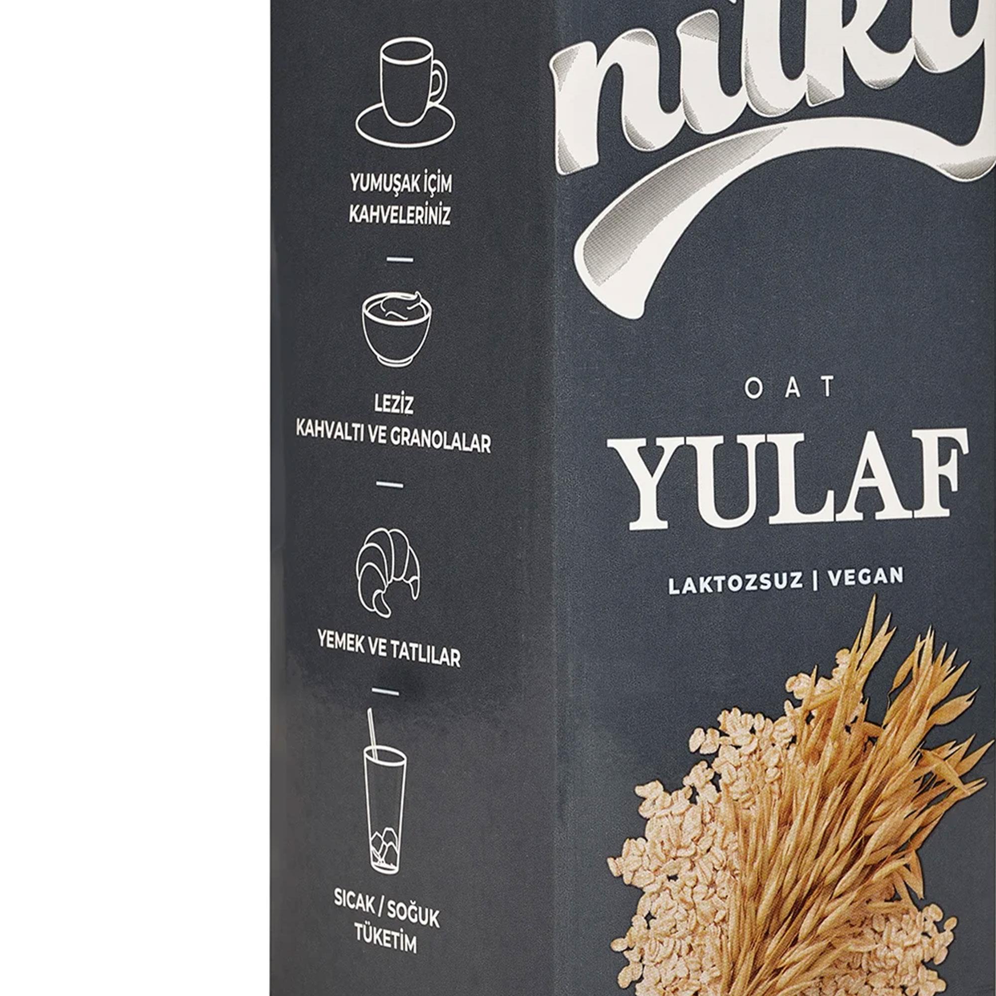 Nilky Yulaf Sütü | Bitkisel Bazlı İçecek | Laktozsuz | Vegan | Koruyucu Yok | Süt Ürünleri İçermez | 1L
