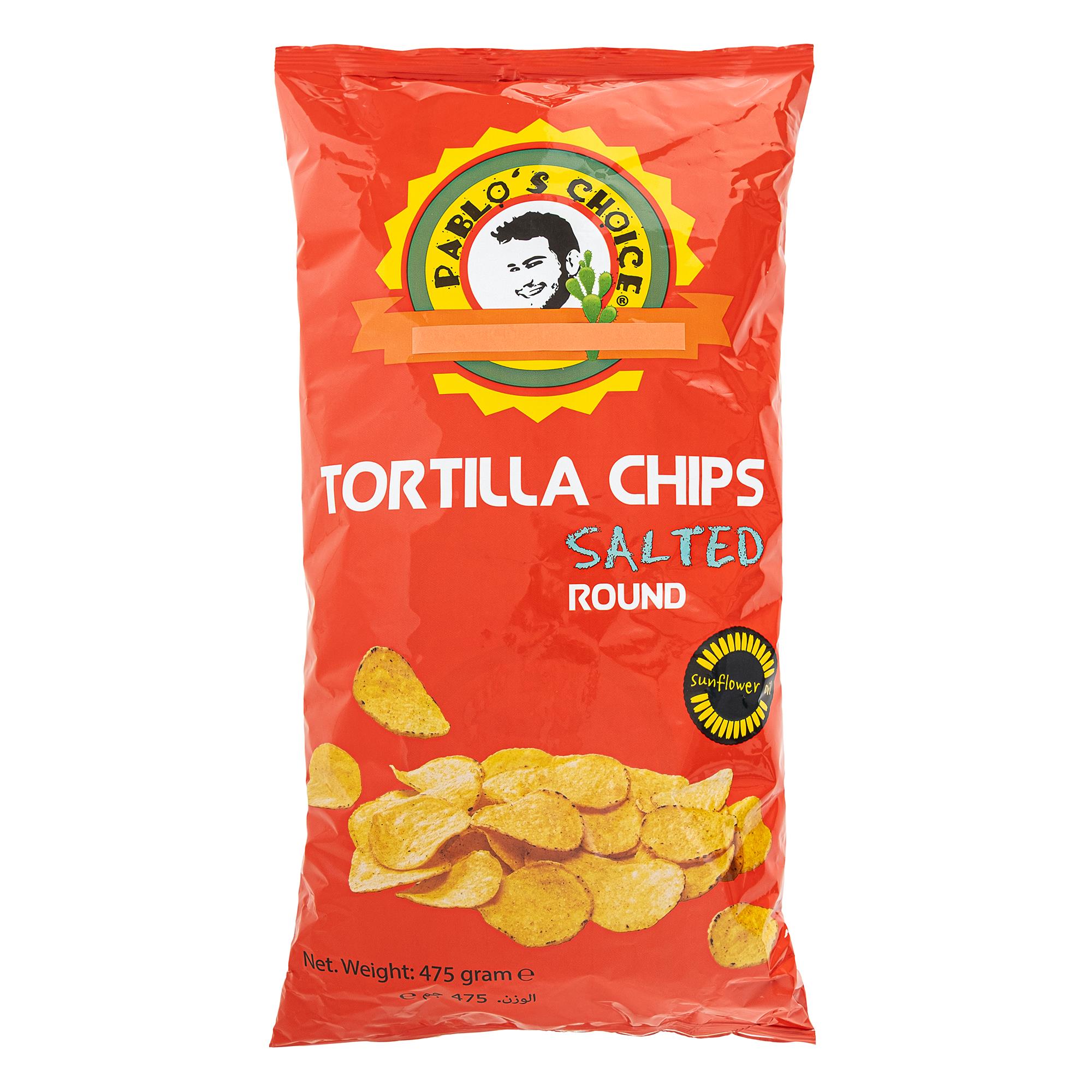 Pablo's Choice Nacho Tortilla Chips Round Salted 475gr x 12 Adet